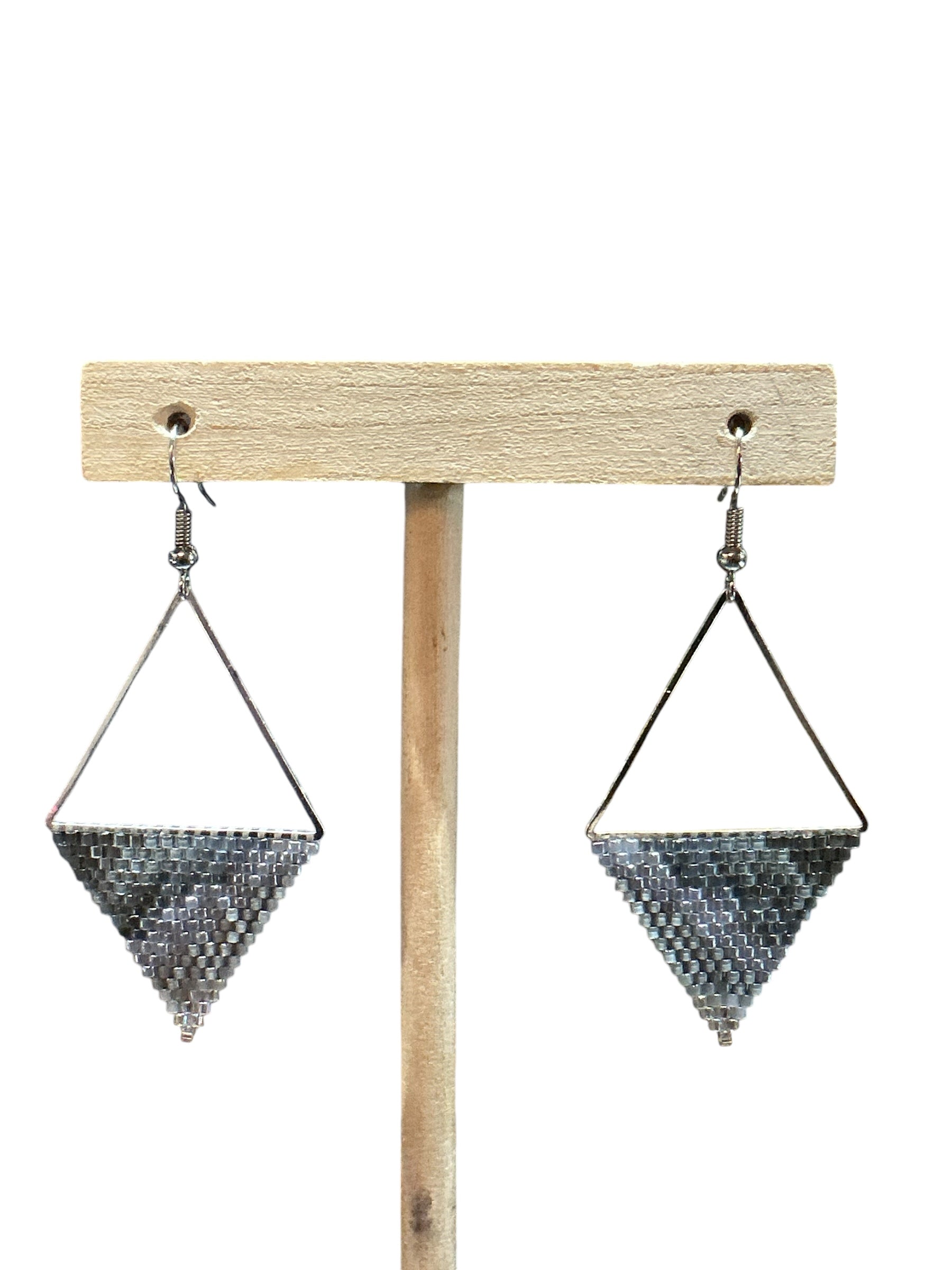 Shady Geode Triangle Earrings