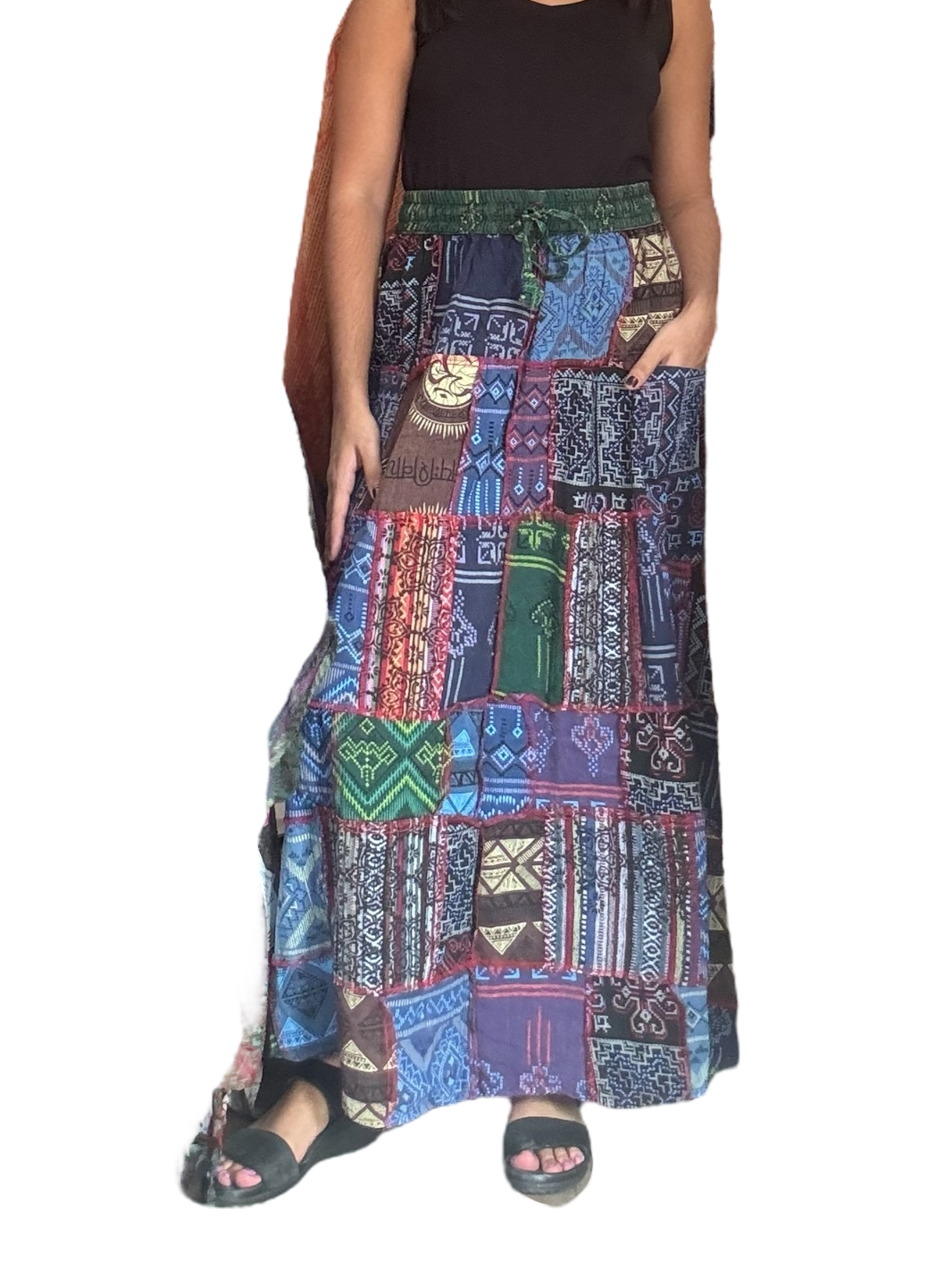 Mostly Blues Cotton Patchwork Skirt