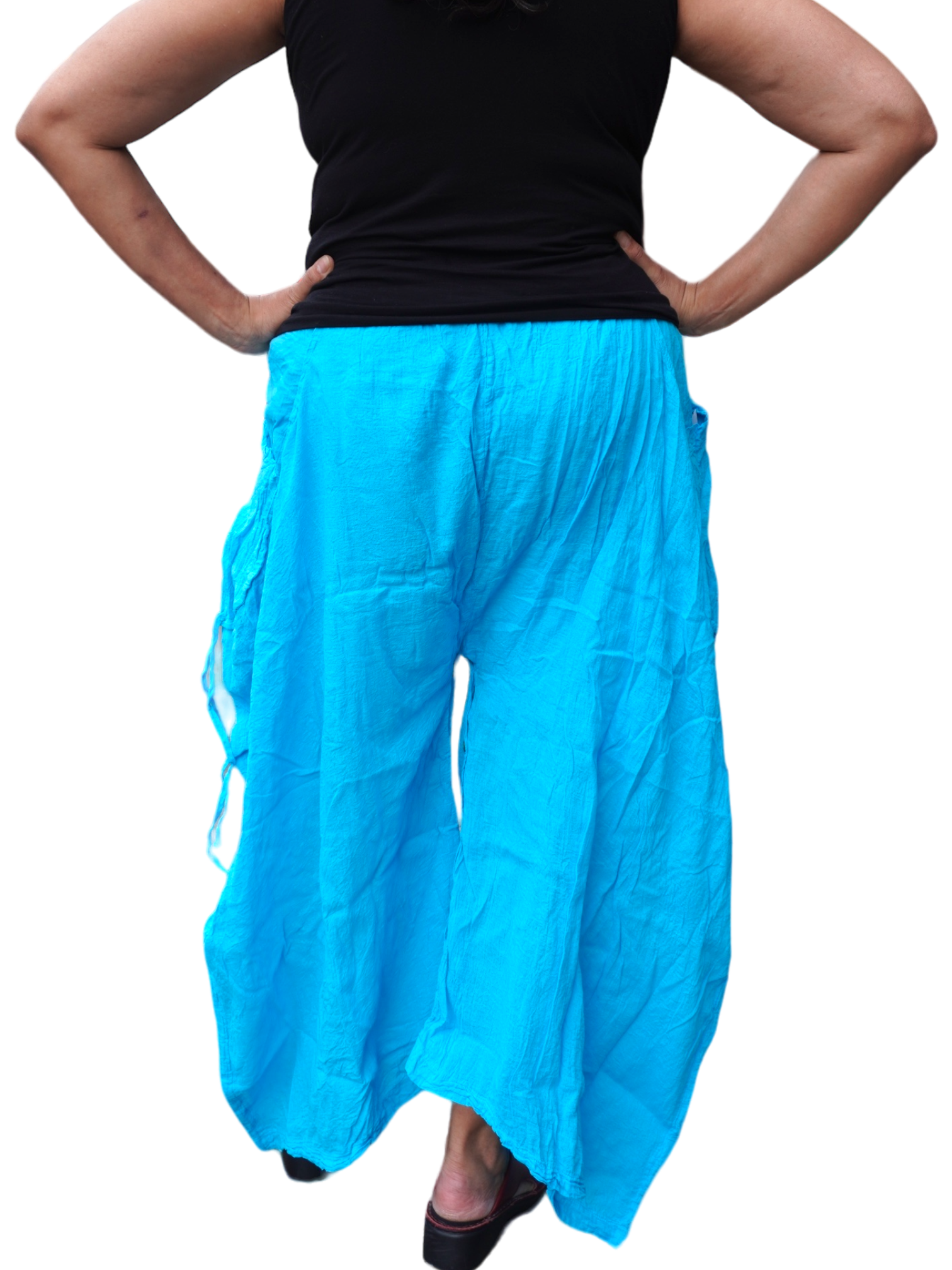 Bright Sky Blue Cotton Voile Tashi Versatile Pants/Skirt