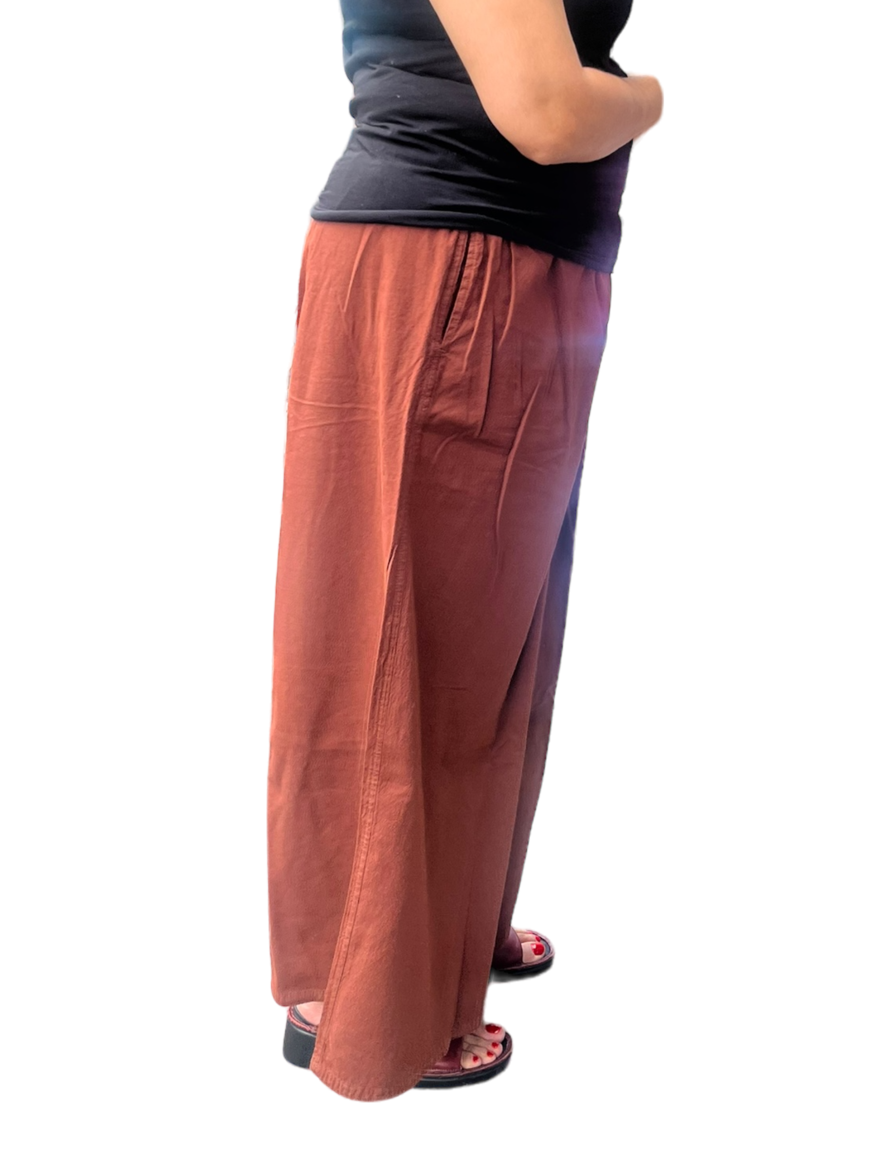 Brown Cotton Palazzo Pants