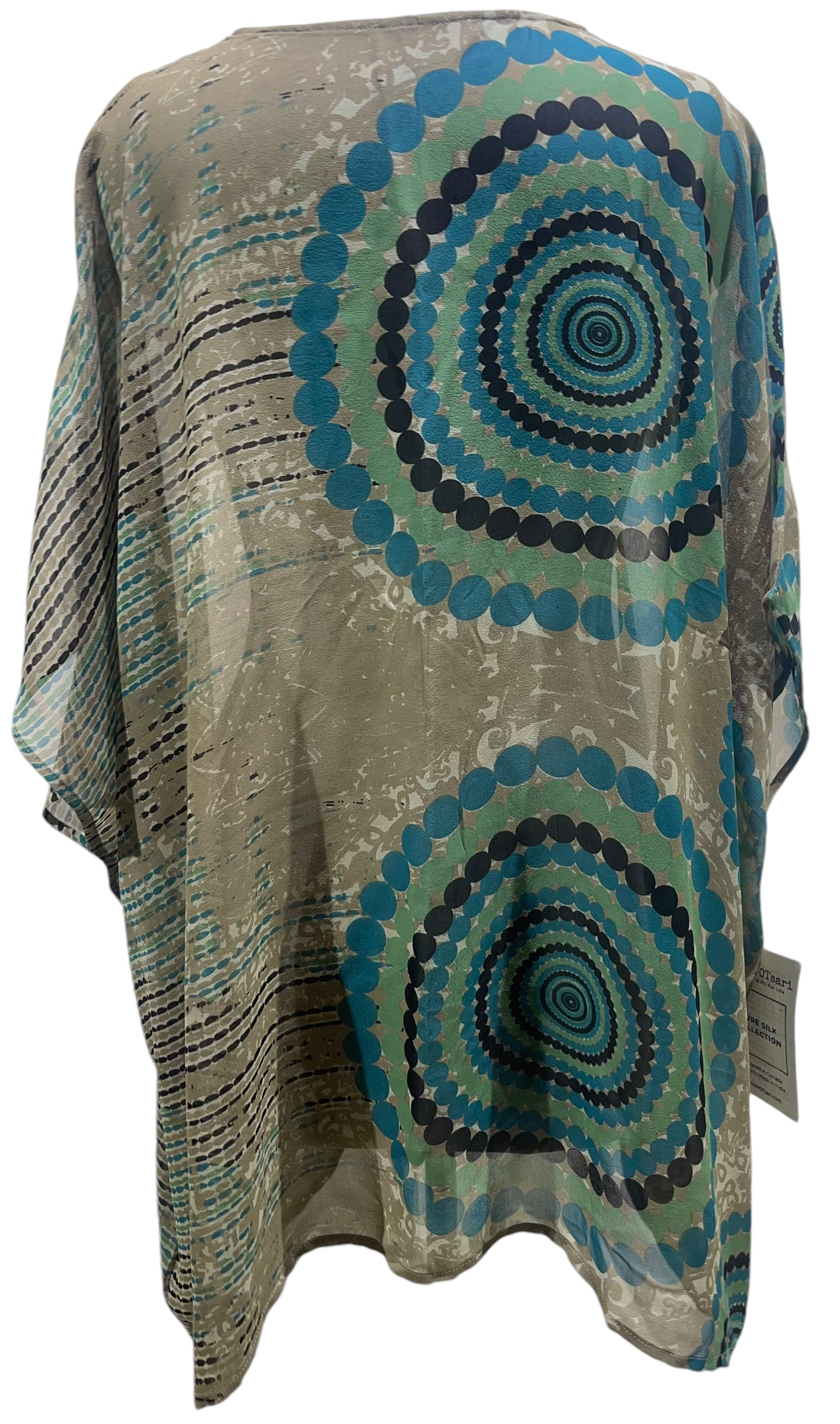 PRG5442 Sheer Avatar Pure Silk Short Kaftan Tunic