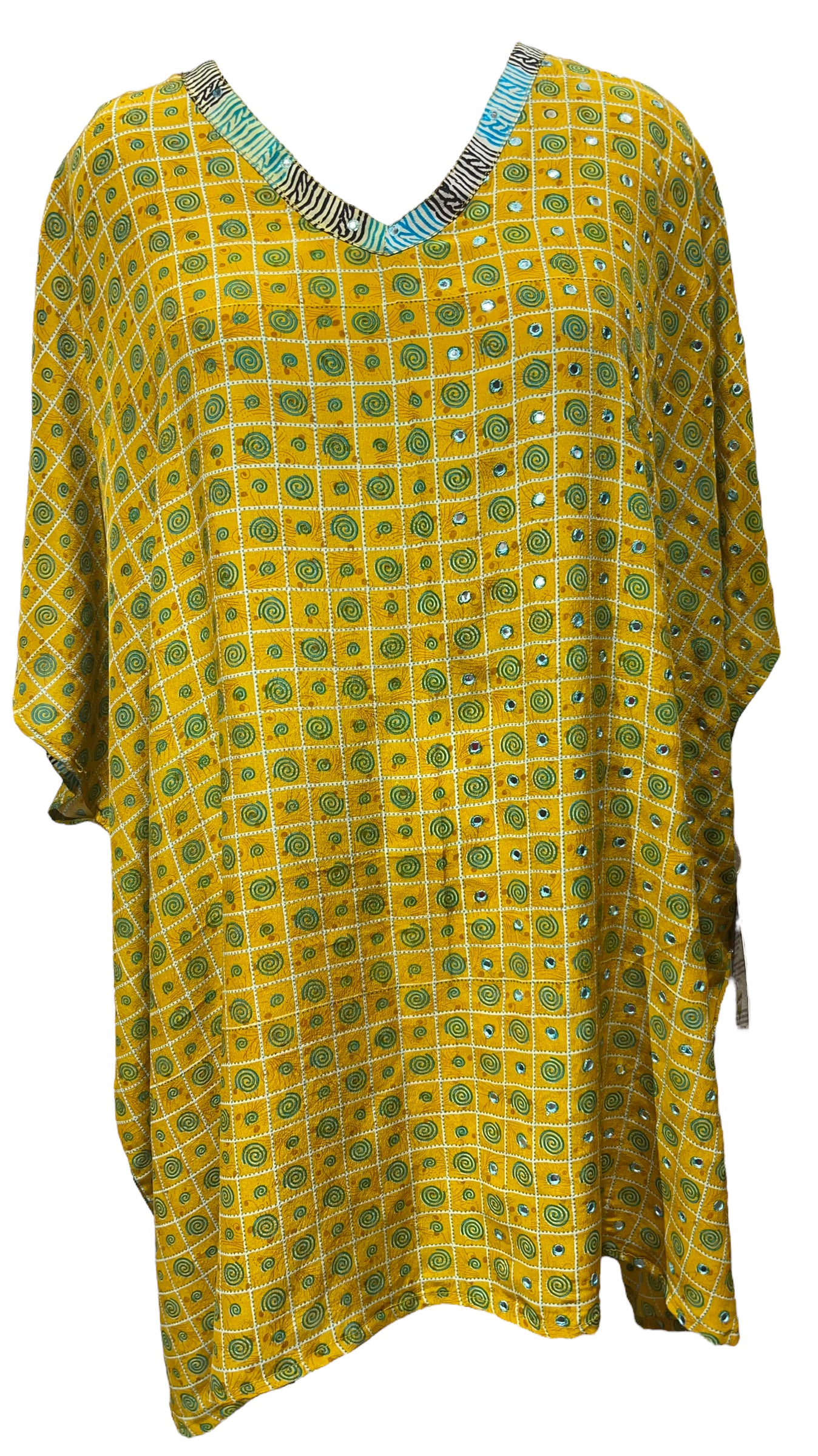 PRC4686  Nirvana Pure Silk Short Kaftan Tunic