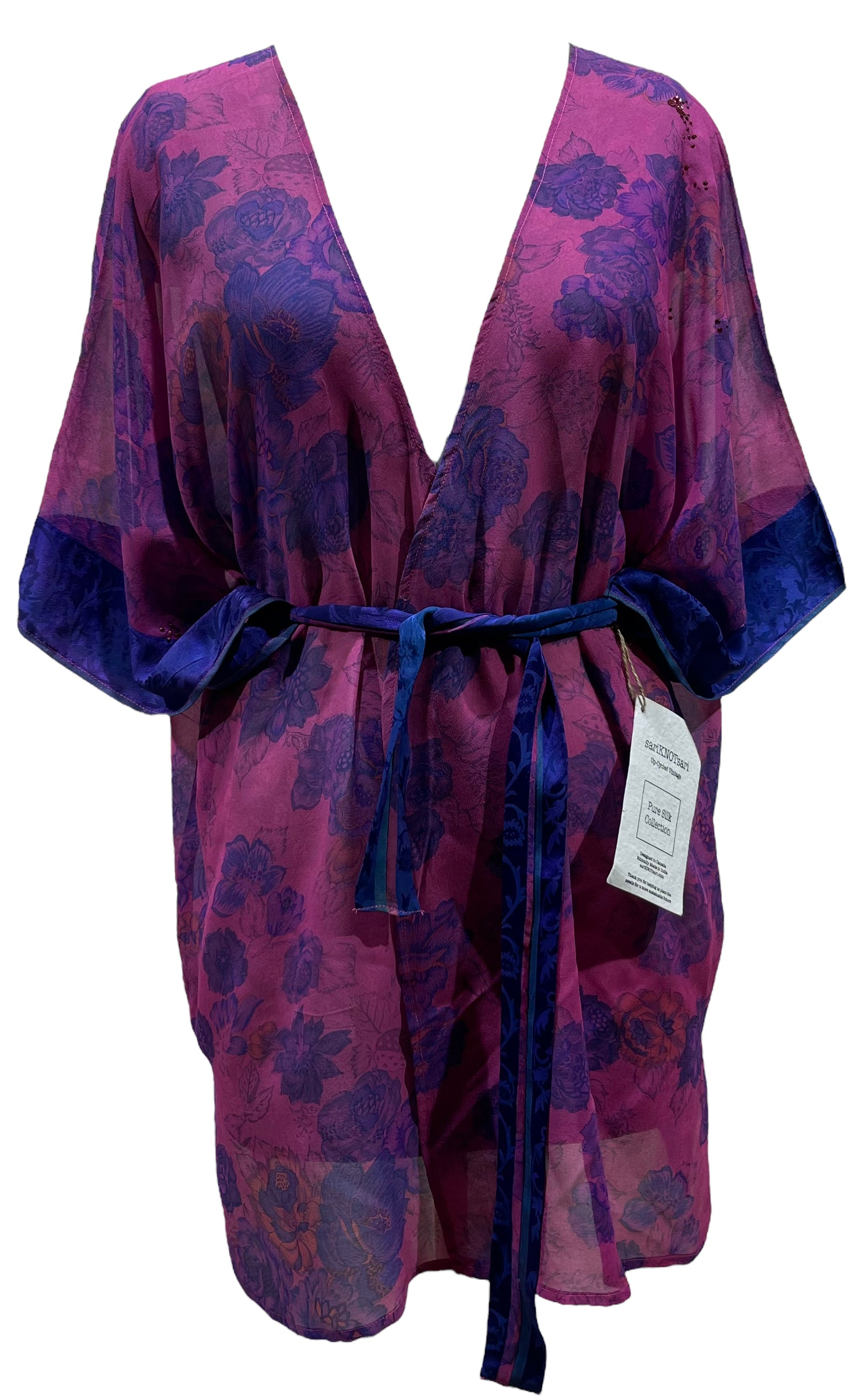 PRC5350 Avatar Pure Silk Kimono-Sleeved Jacket with Belt