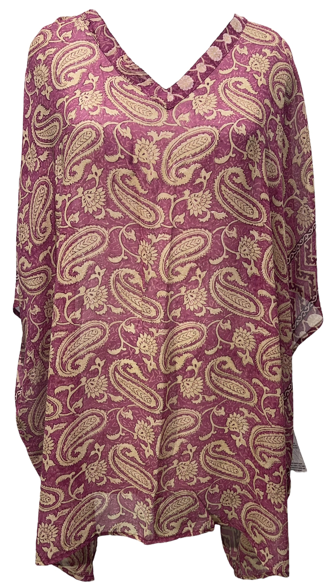 PRG3891 Sheer Avatar Pure Silk Short Kaftan Tunic