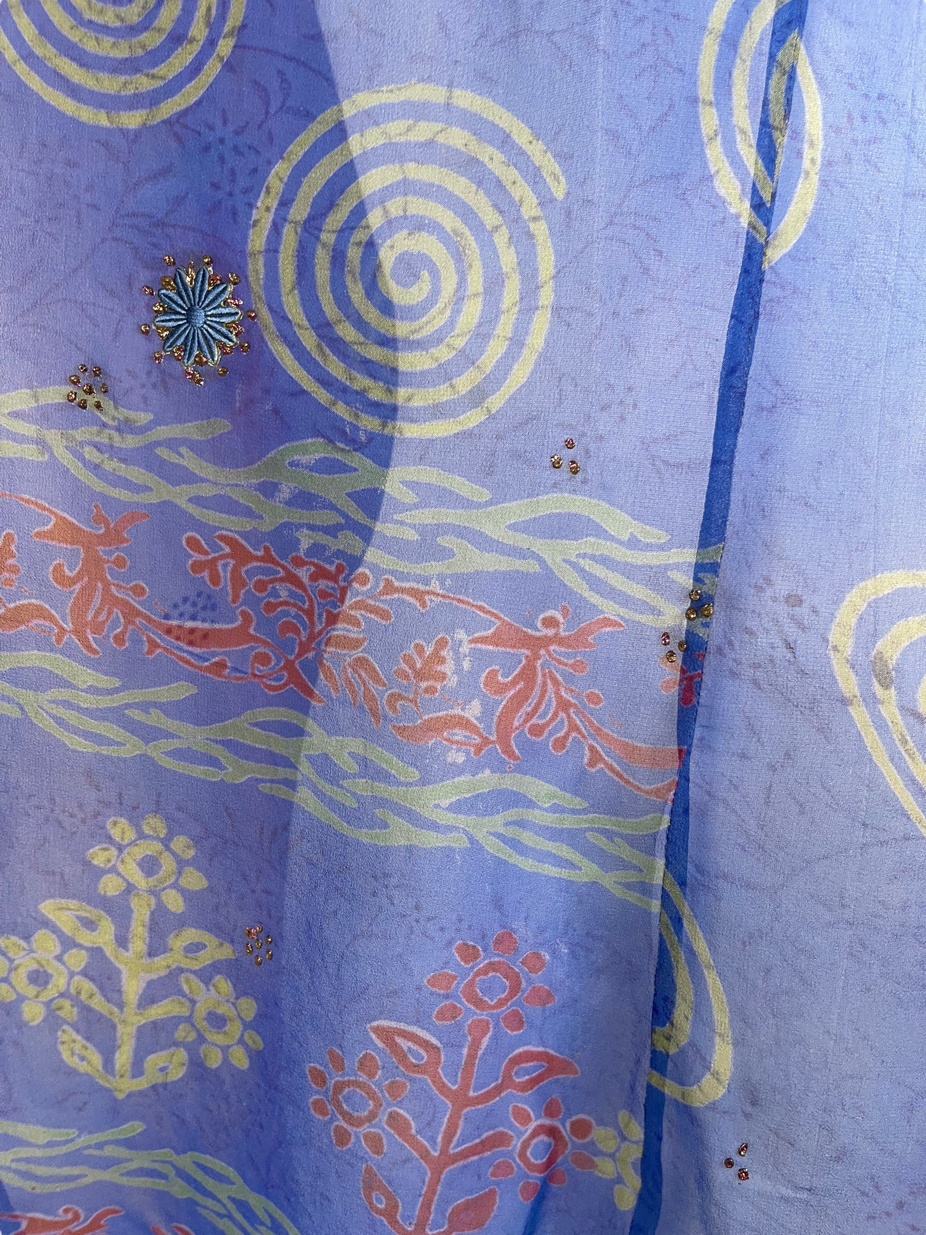 PRG6507 Sheer Avatar Pure Silk Waterfall Top