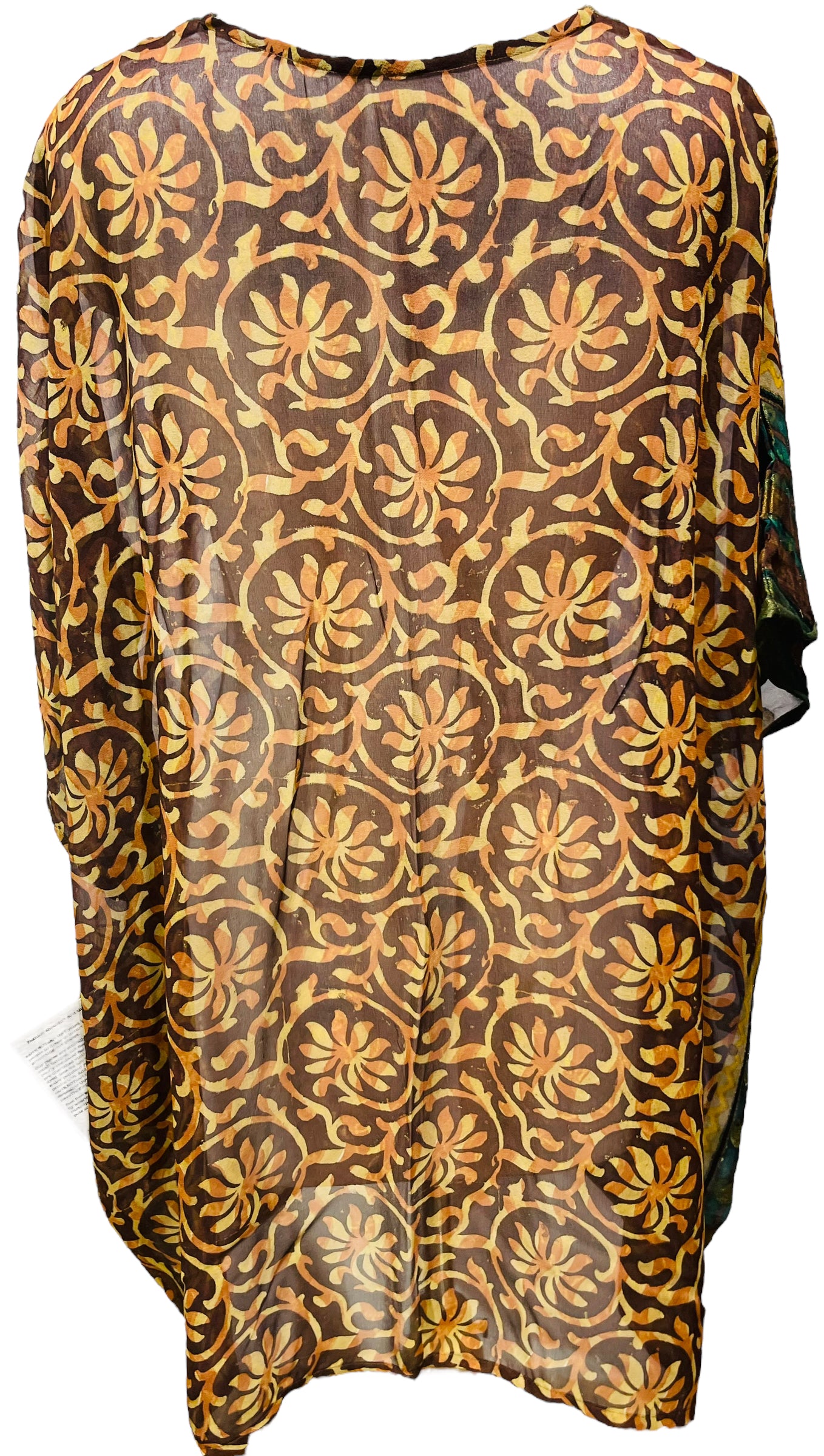 PRG3177 Sheer Avatar Pure Silk Short Kaftan Tunic