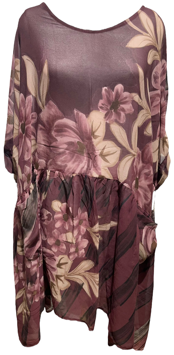 PRG3628 Sheer Avatar Pure Silk Boxy Babydoll Dress