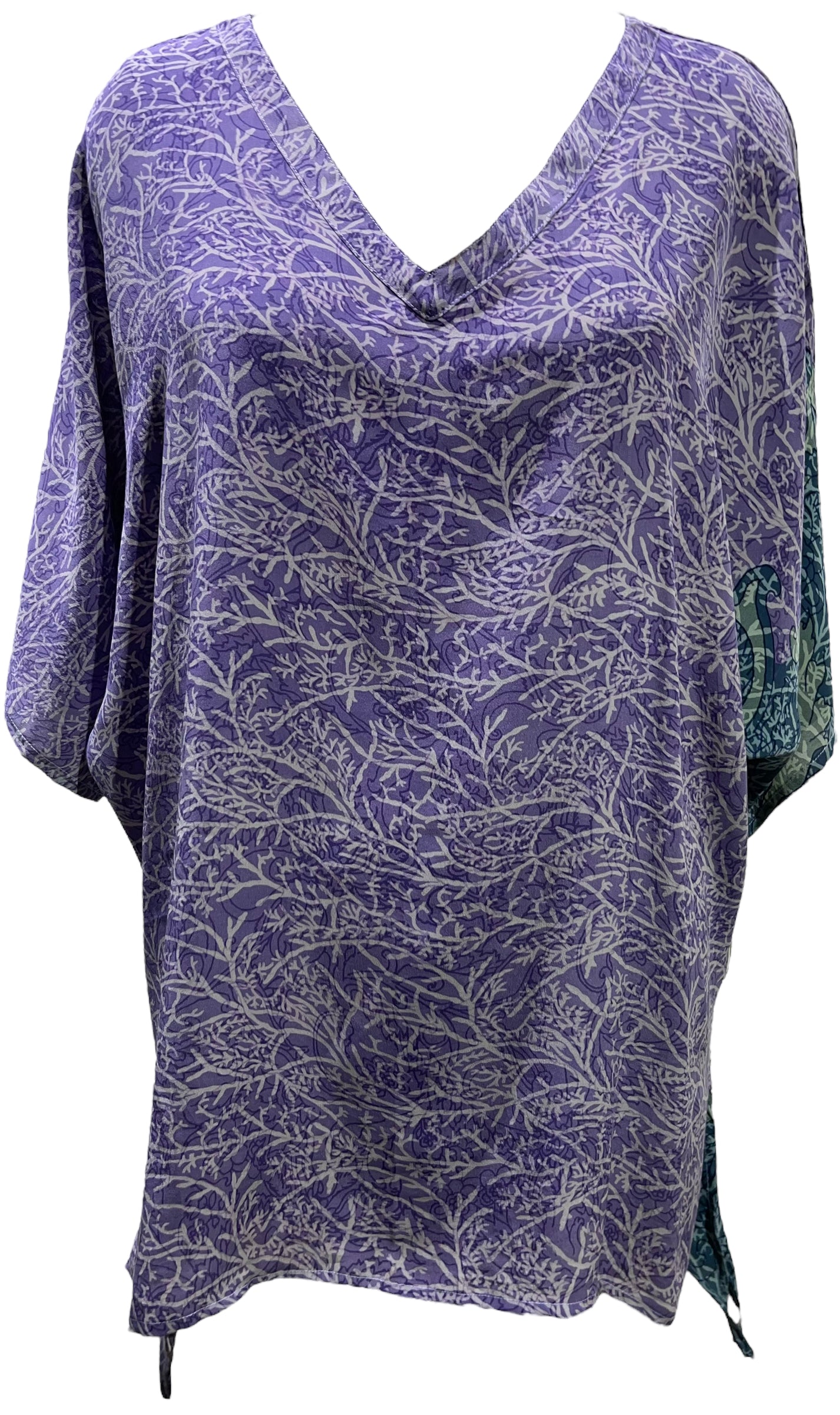 PRC5621 Avatar Pure Silk Long Tunic with Side Ties