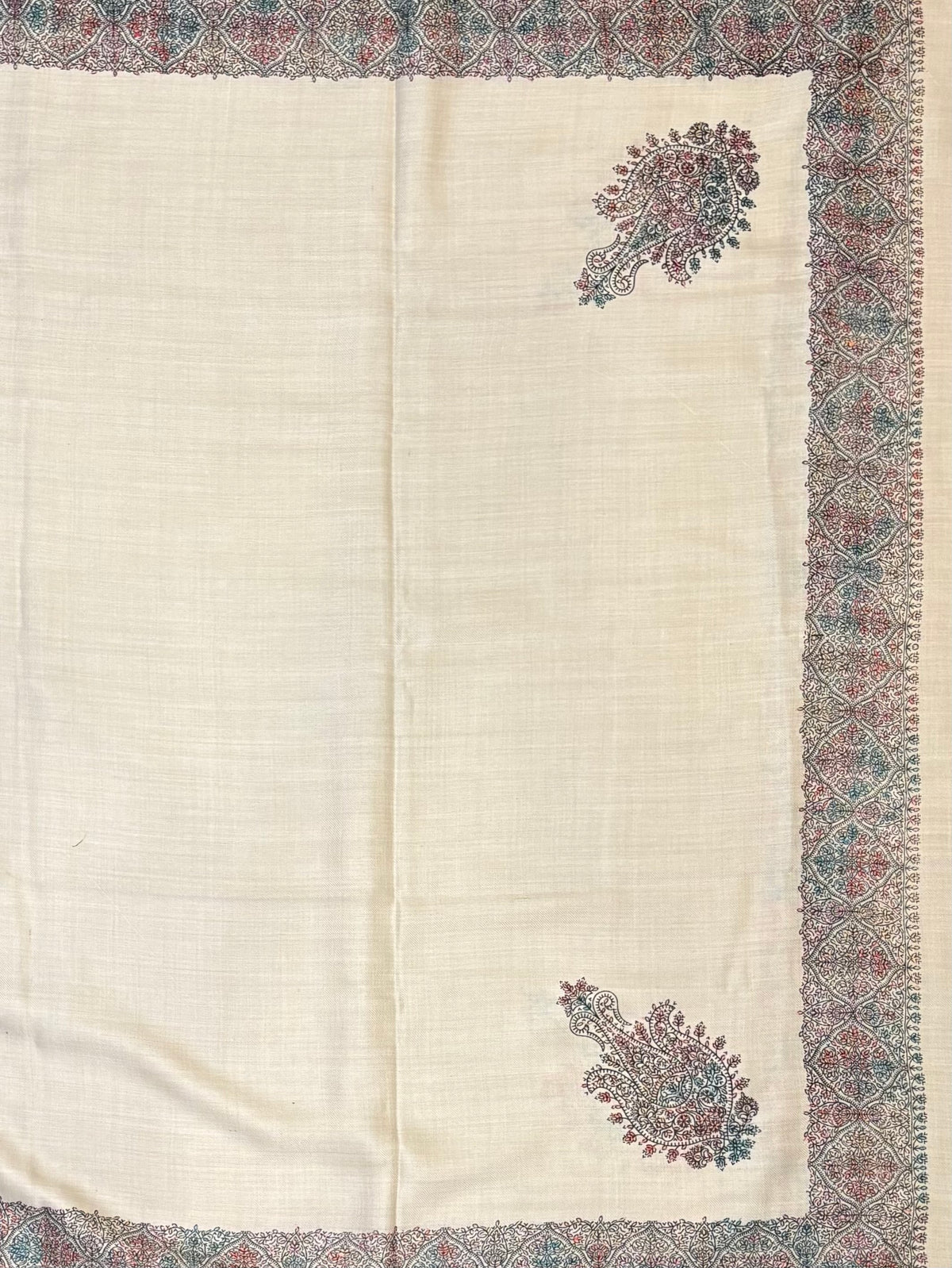 Hand Embroidered Wool Blend Shawl