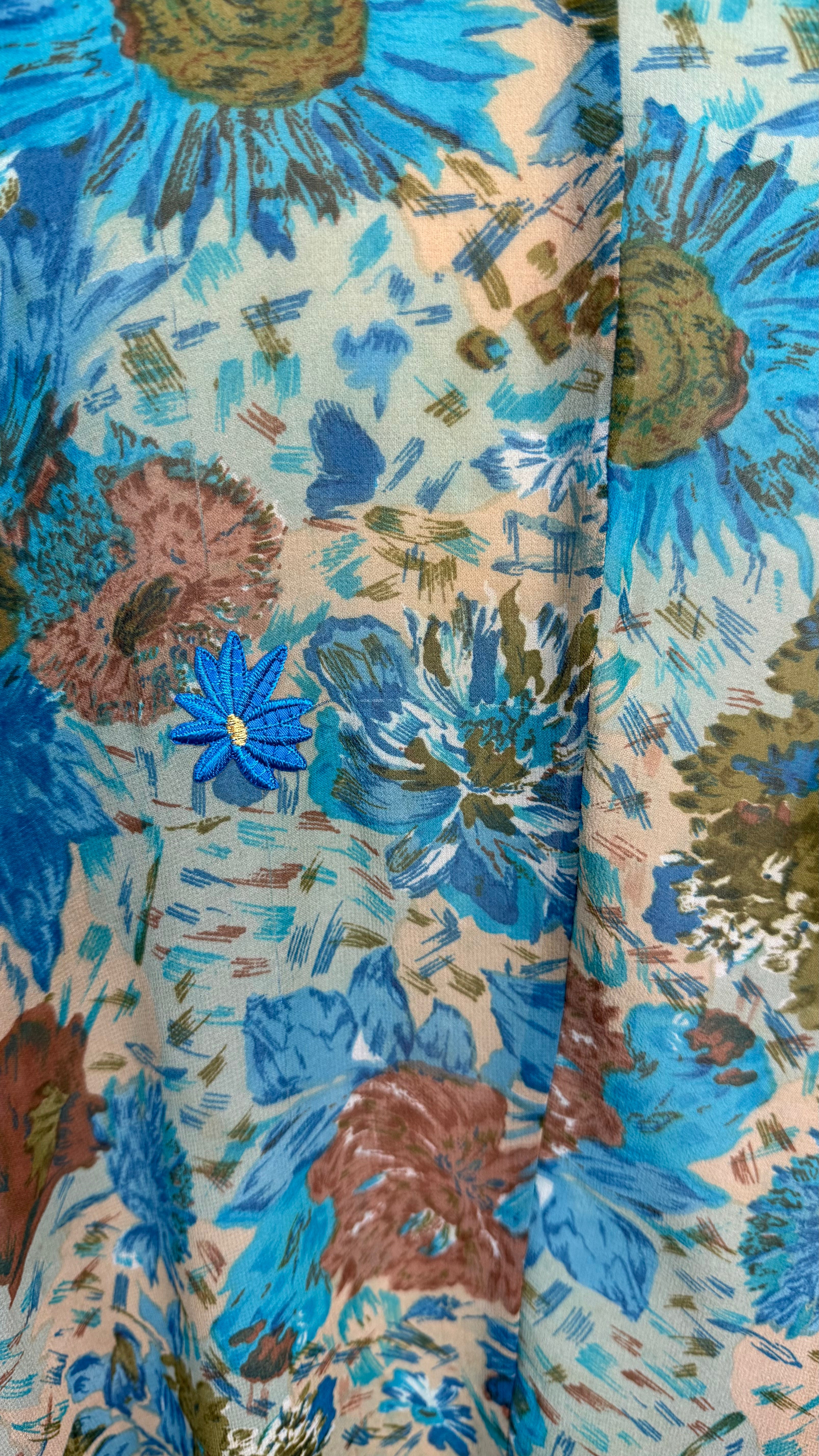 PRG6844 Sheer Avatar Pure Silk Waterfall Top