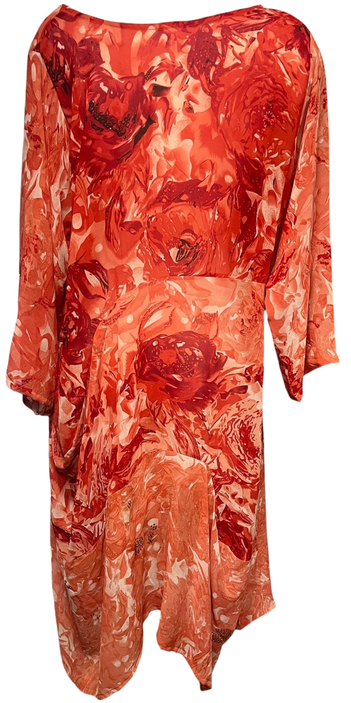PREVIEW PRG8440 Sheer Wabi Sabi Pure Silk Sculptural Long Tunic Dress