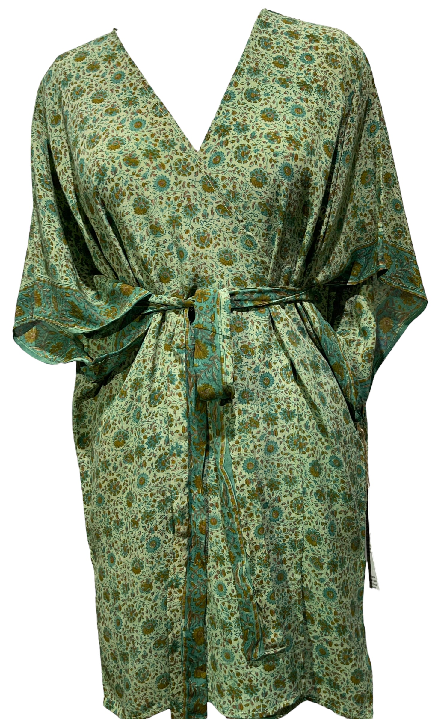 PRC3686 Avatar Pure Silk Kimono-Sleeved Jacket with Belt