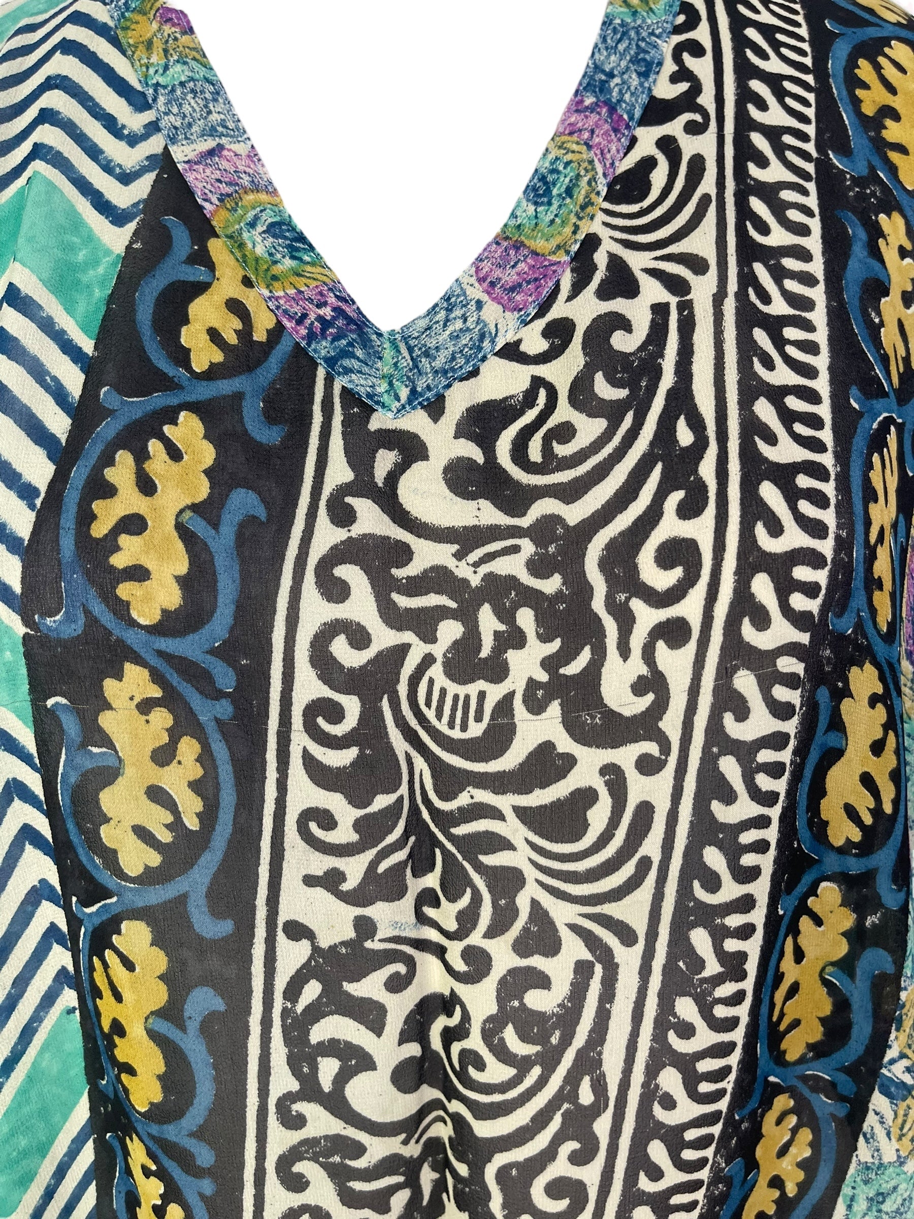 PRG6613 Sheer Wabi Sabi Pure Silk Midi Length Kaftan