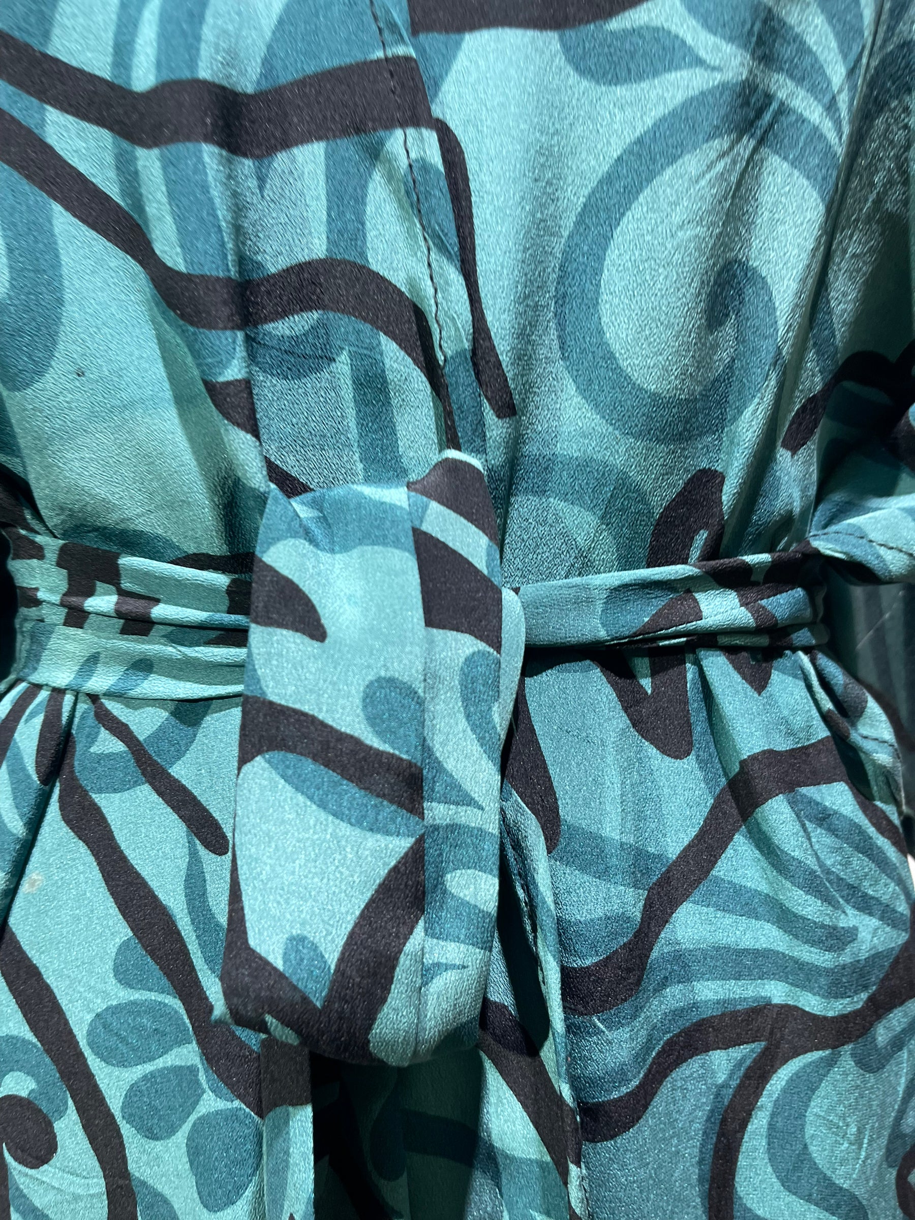 PRC4577 Wabi Sabi Pure Silk Kimono Sleeved Duster with Belt