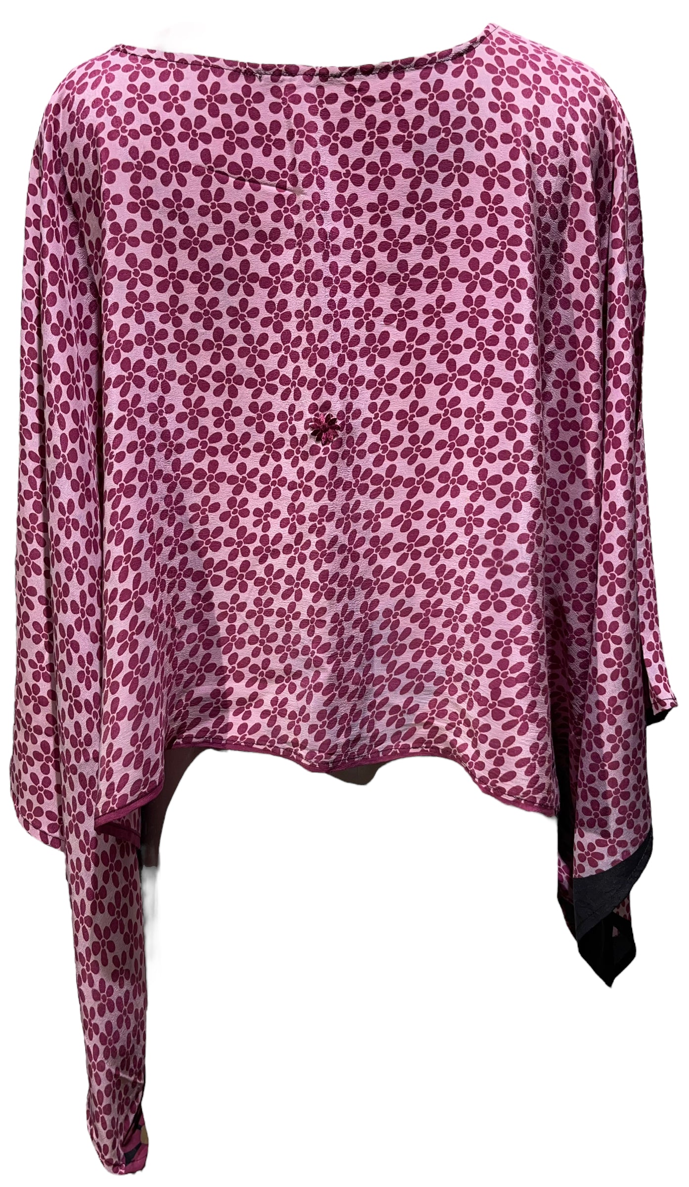 PRC4574 Wabi Sabi Pure Silk Kimono-Sleeved Top