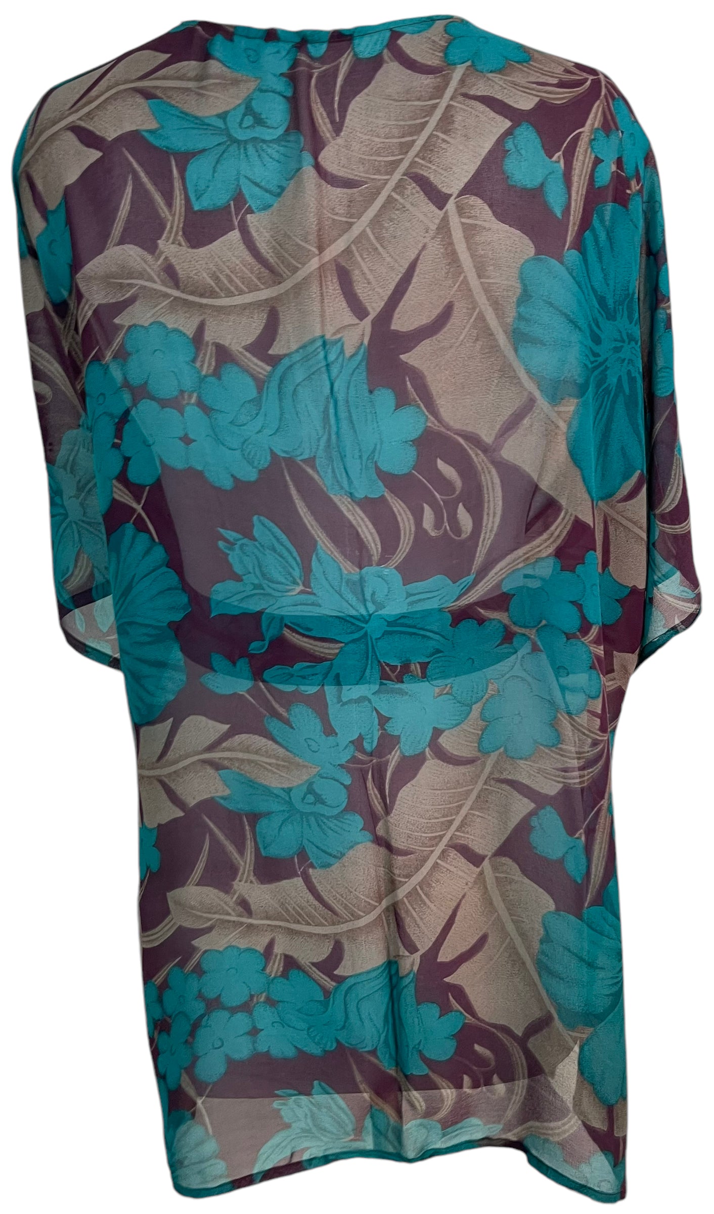 PRG5403 Sheer Wabi Sabi Pure Silk Kimono-Sleeved Jacket with Belt