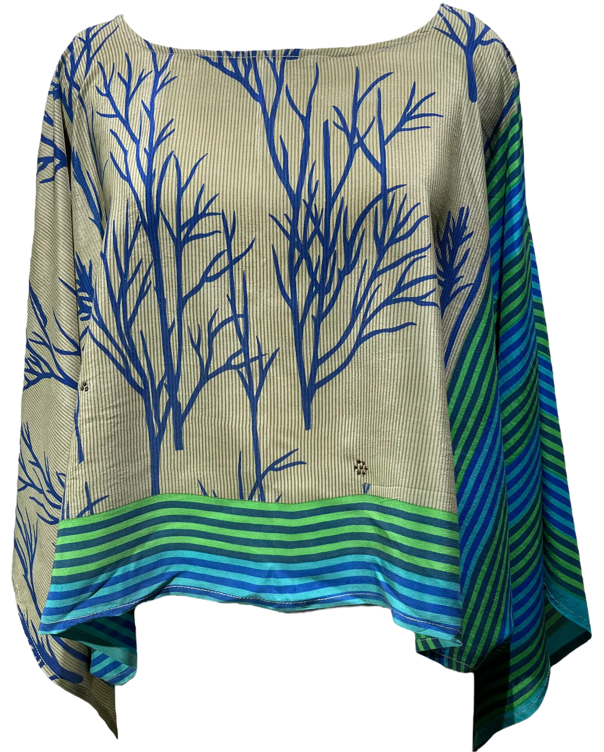 PRC4566 Wabi Sabi Pure Silk Kimono-Sleeved Top