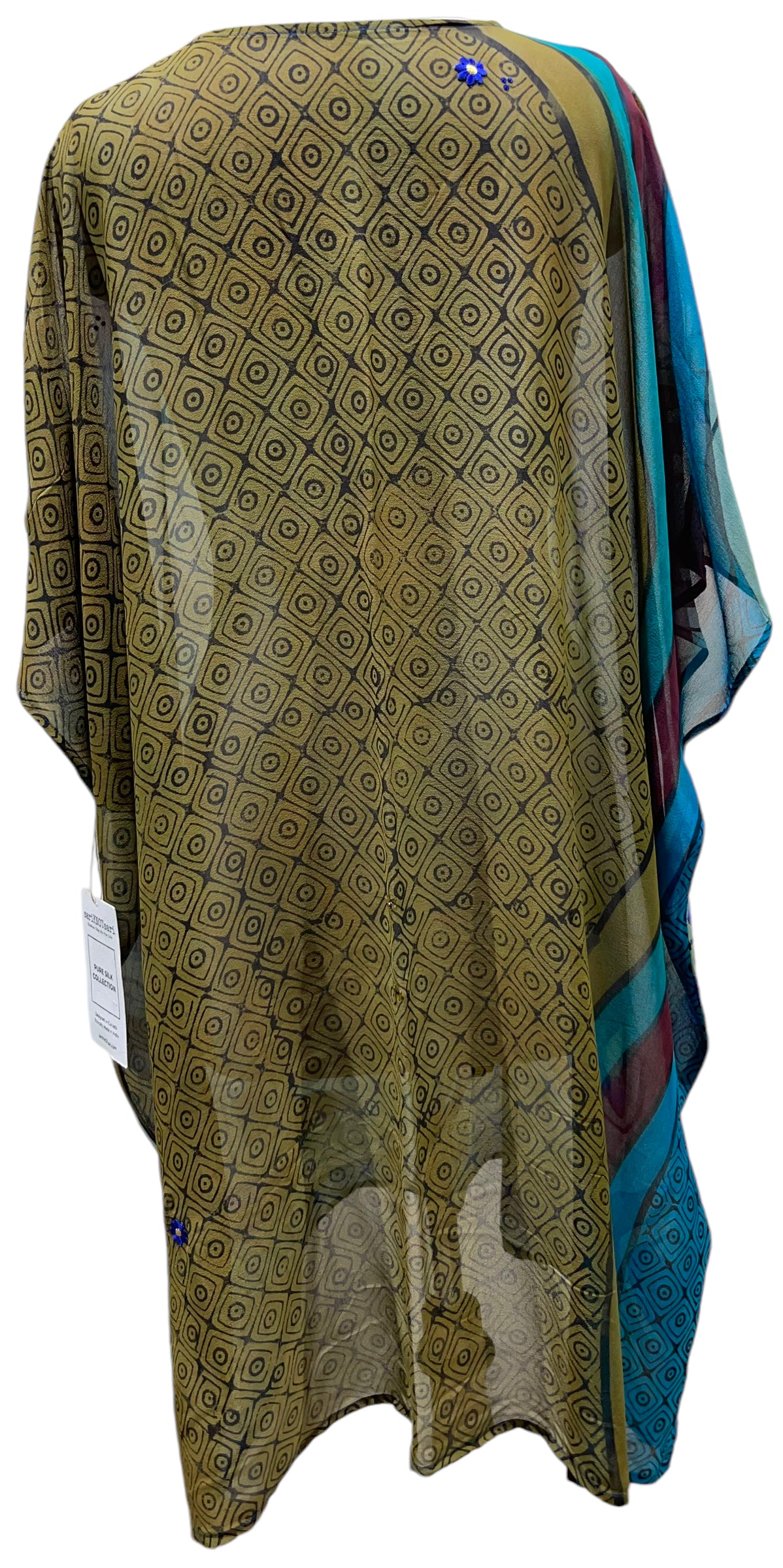 PRG5395 Sheer Avatar Pure Silk Midi Length Kaftan