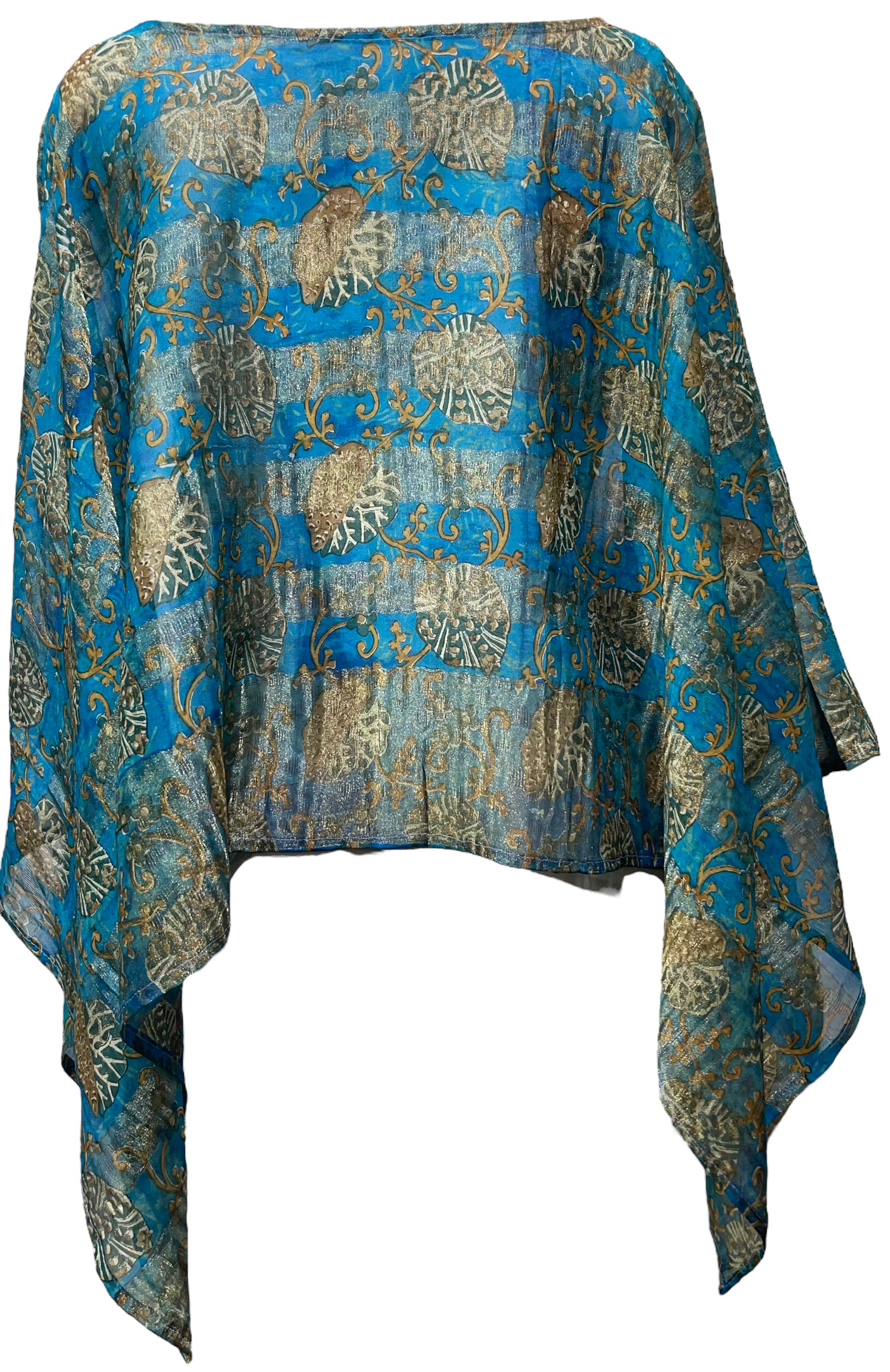PRG4715 Sheer Avatar Pure Silk Capelet Poncho