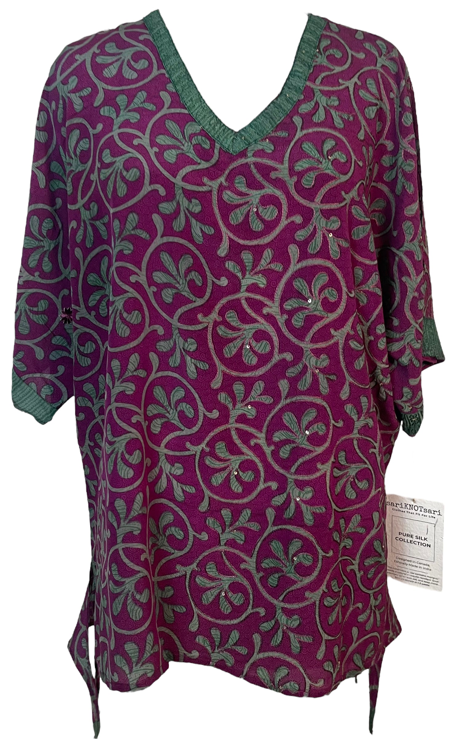 PRC5850A  Avatar Pure Silk Long Tunic with Side Ties