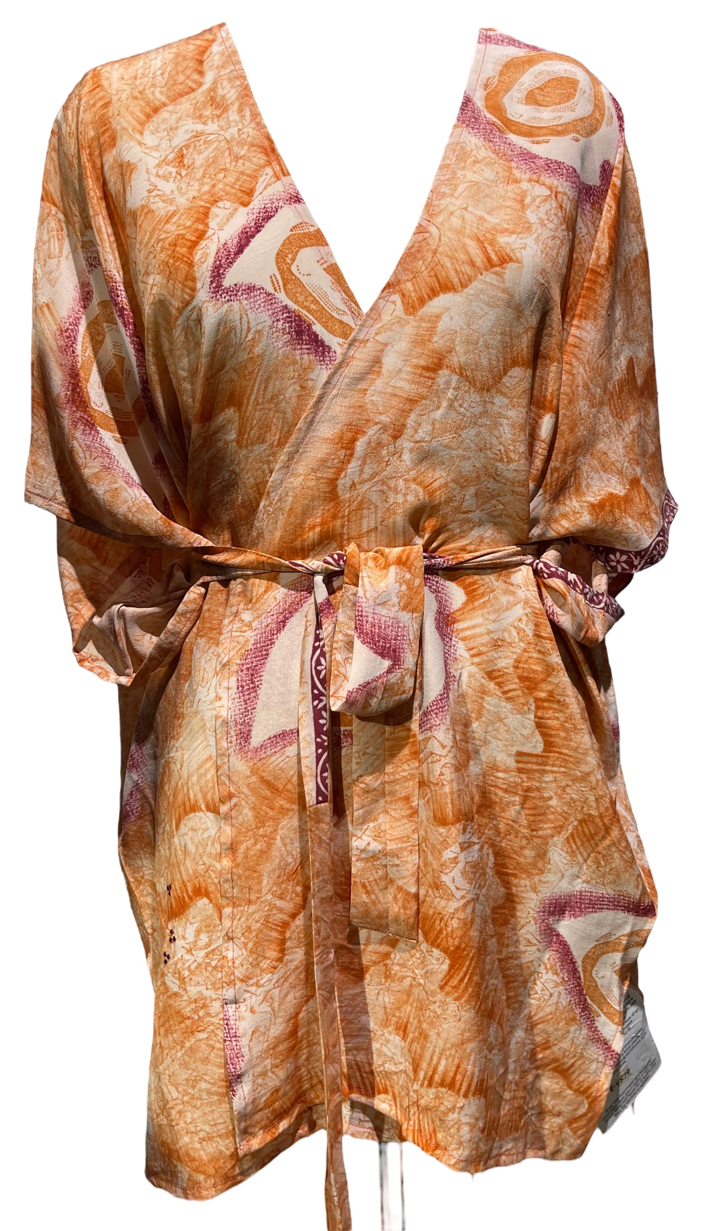 PRC4879 Avatar Pure Silk Kimono-Sleeved Jacket with Belt