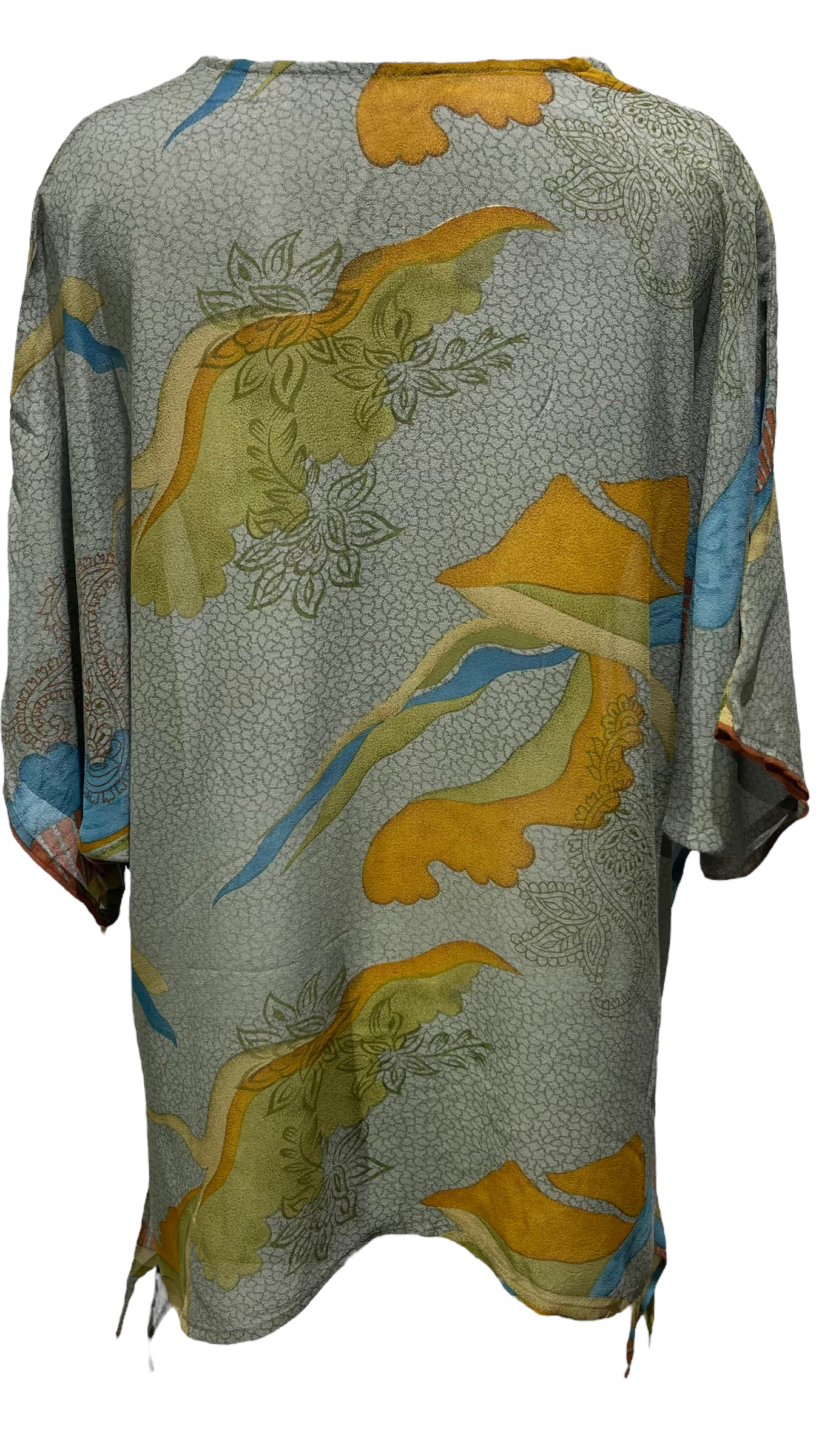 PRG3513 Sheer Avatar Pure Silk Long Tunic with Side Ties