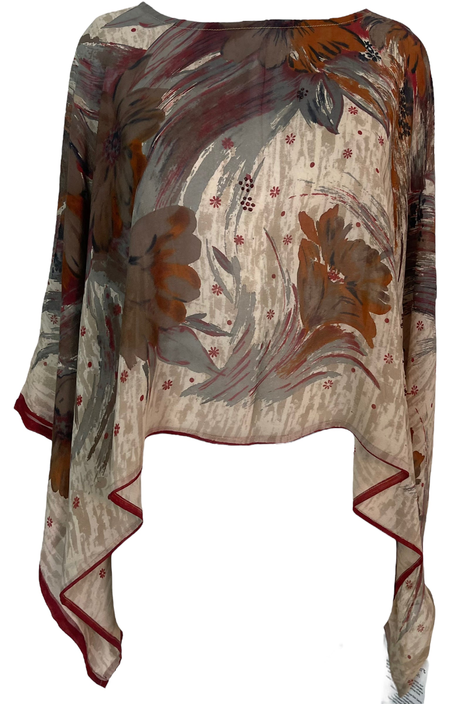 PRG5792 Sheer Avatar Pure Silk Capelet Poncho