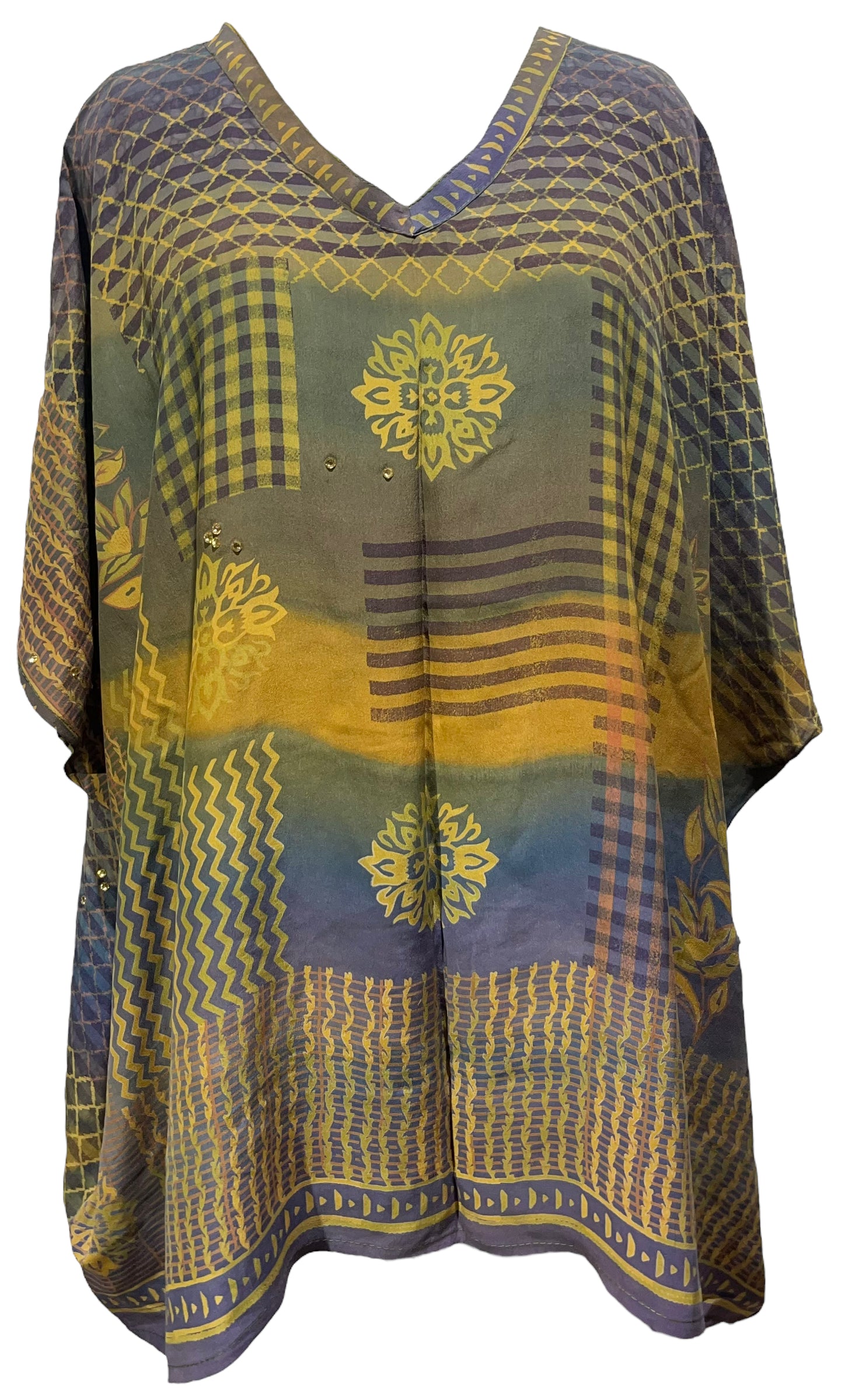 PRC5121 Avatar Pure Silk Short Kaftan Tunic