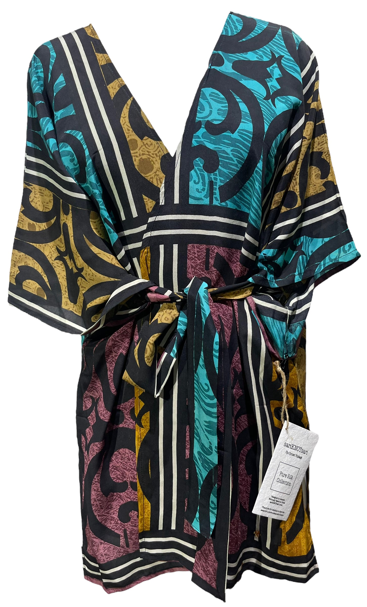 PRC4568 Avatar Pure Silk Kimono-Sleeved Jacket with Belt