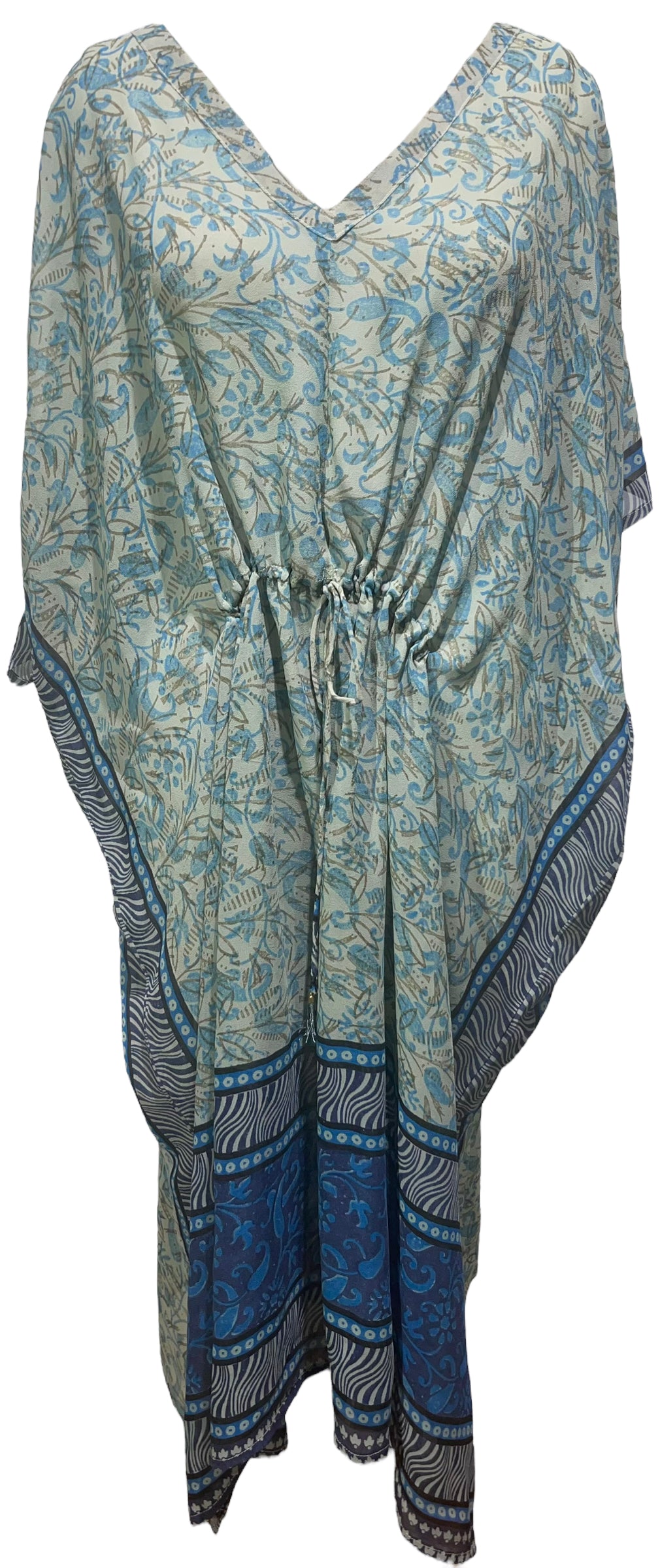 FINAL SALE PRG3953 Sheer Avatar Pure Silk Maxi Kaftan – sariKNOTsari