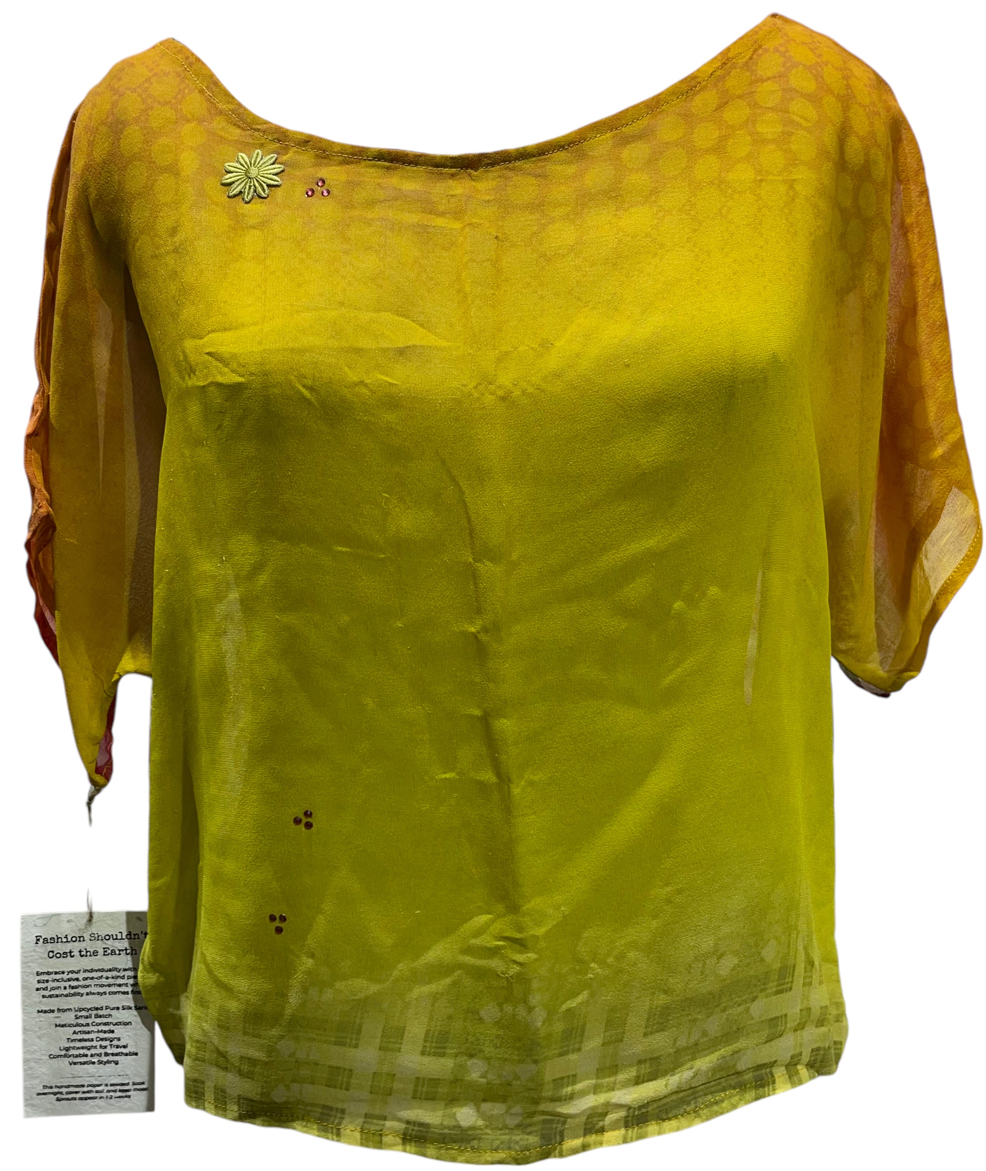 PRG5773 Sheer Wabi Sabi Pure Silk Boxy Top