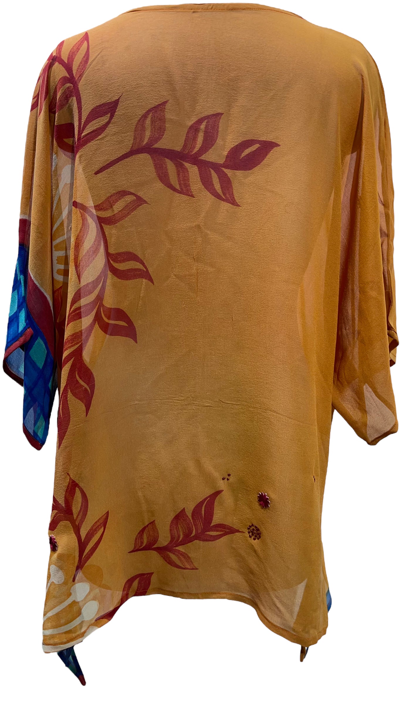 PRG5622 Sheer Avatar Pure Silk Long Tunic with Side Ties