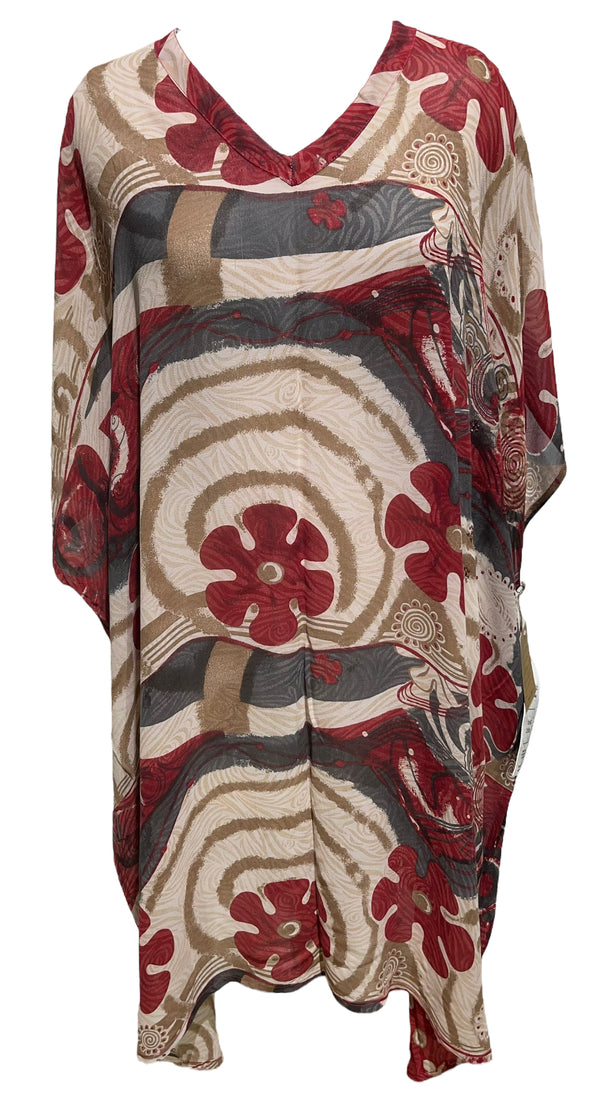 PRG3552 Sheer Avatar Pure Silk Midi Length Kaftan