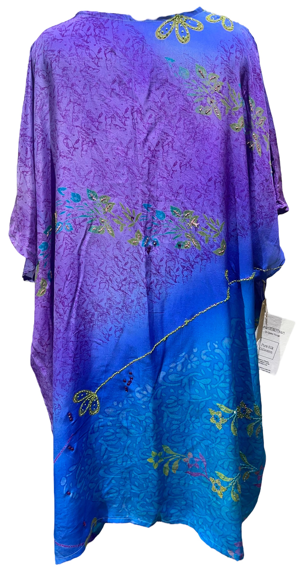 PRC5208 Wabi Sabi Pure Silk Midi Length Kaftan