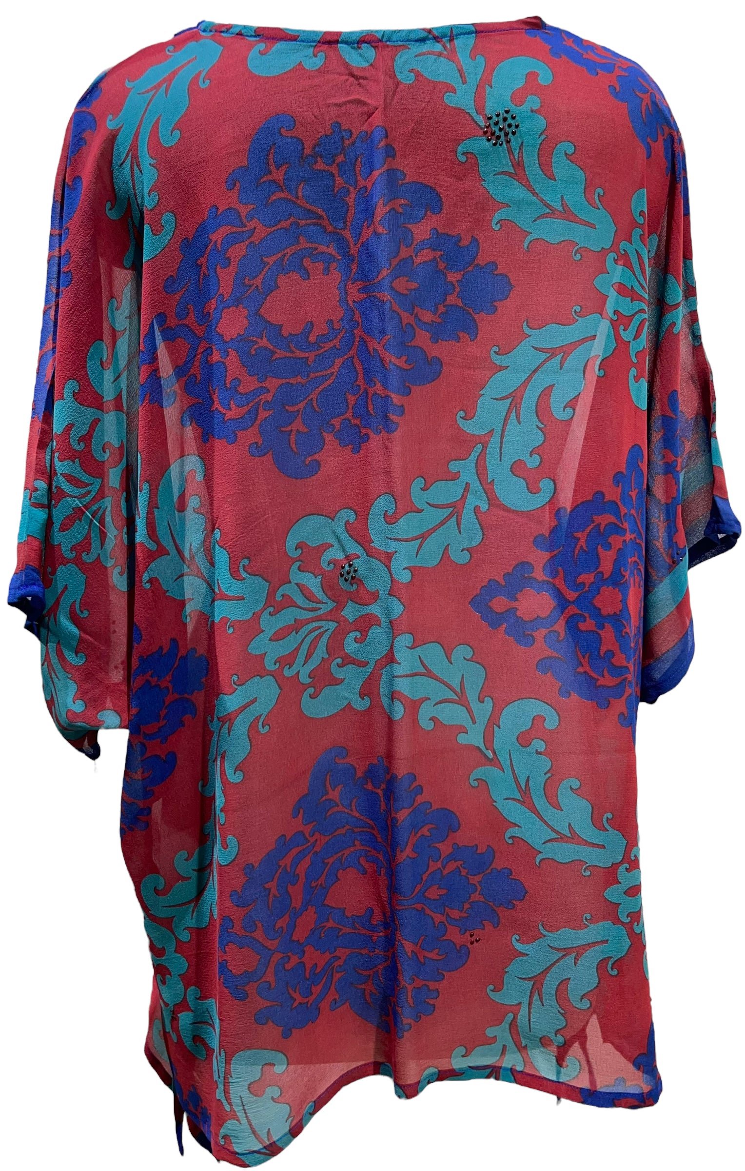 PRG4308 Sheer Avatar Pure Silk Long Tunic with Side Ties