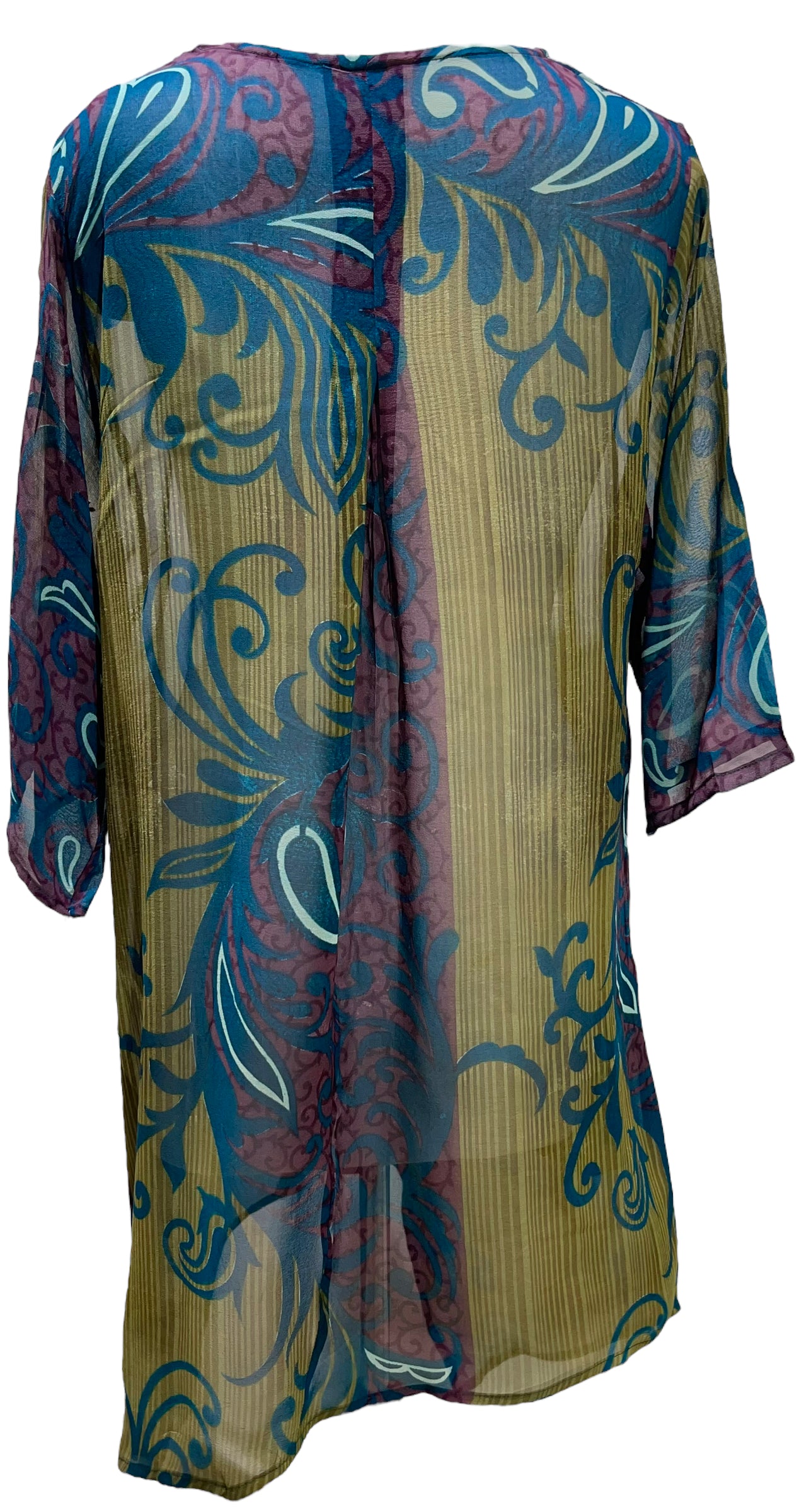 PRG5518 Sheer Avatar Pure Silk Self Pocket Tunic Dress