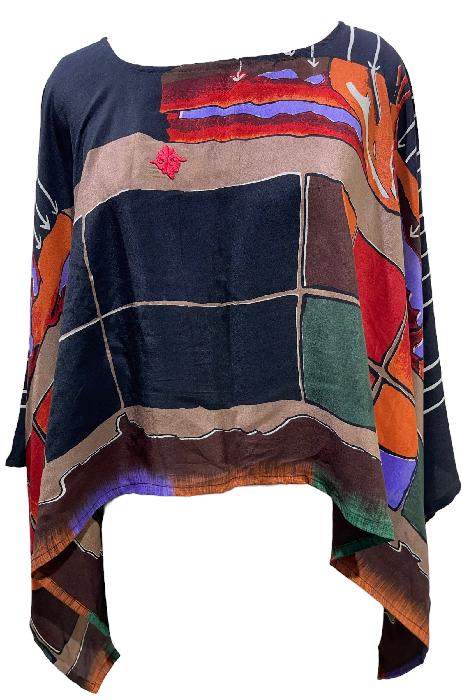 PRC4839 Avatar Pure Silk Capelet Poncho