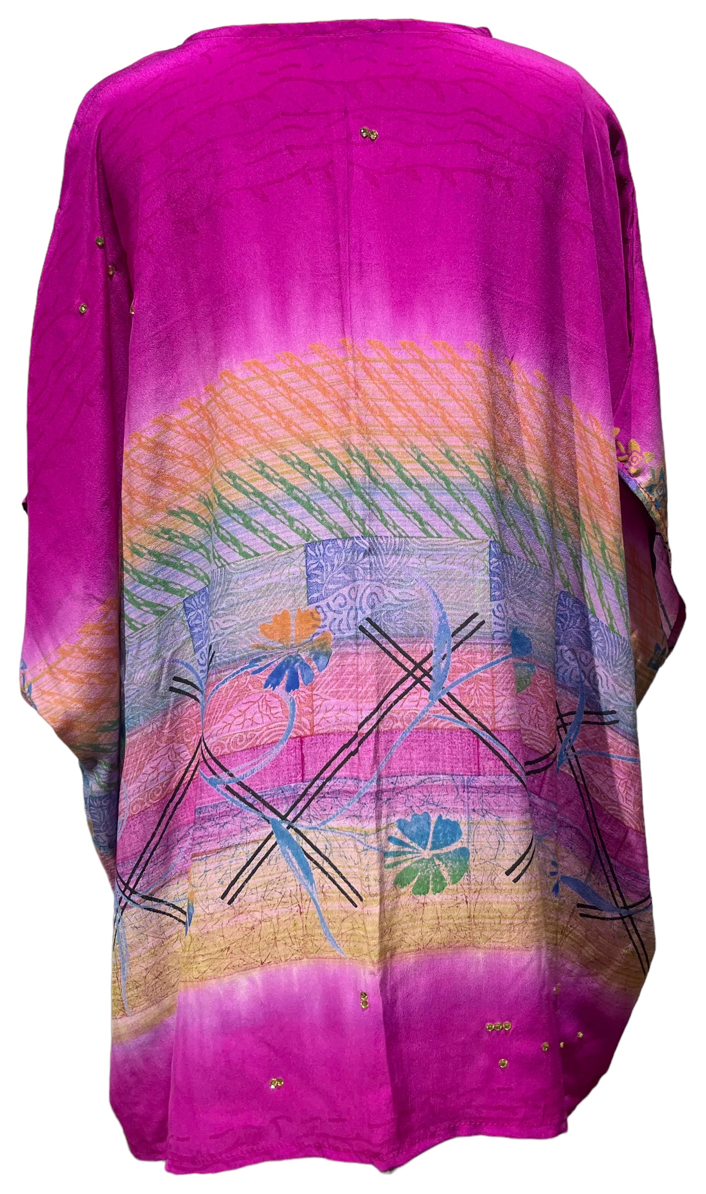 PRC5024 Wabi Sabi Pure Silk Short Kaftan Tunic