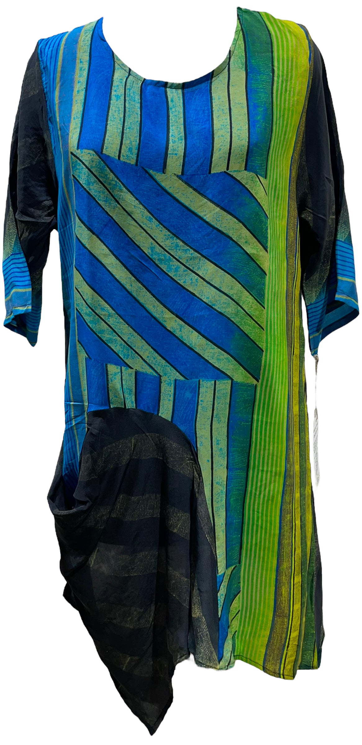 PRC5488 Avatar Pure Silk Self Pocket Tunic Dress