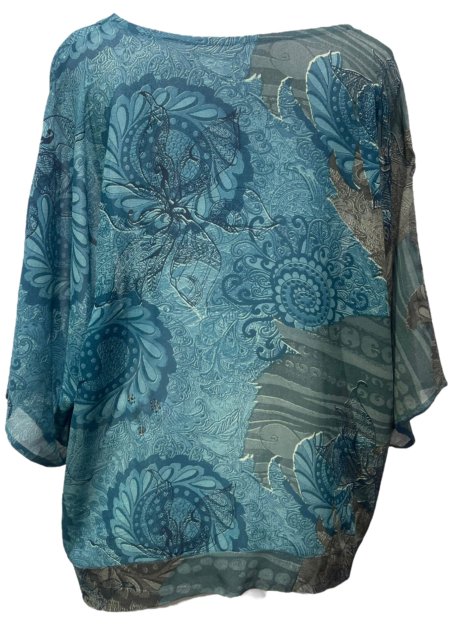 PRG3097 Sheer Avatar Pure Silk Front Tie Top