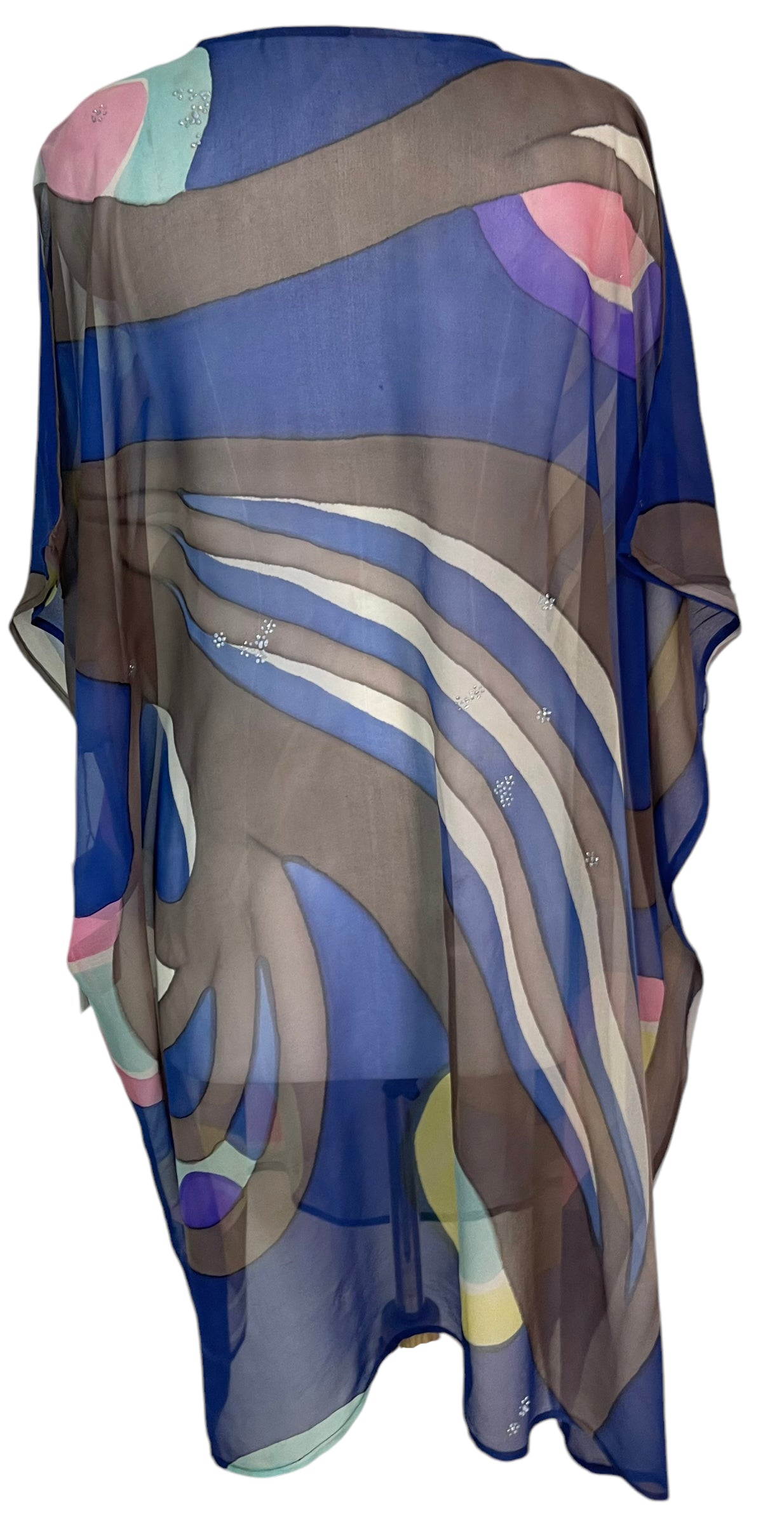 PRG5841 Sheer Wabi Sabi Pure Silk Midi Length Kaftan