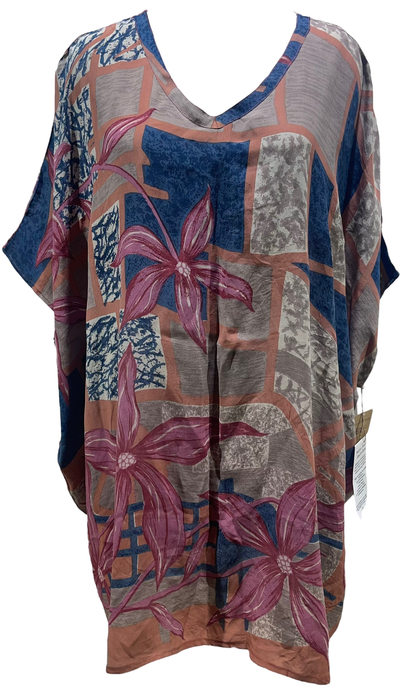 PRC5525 Wabi Sabi Pure Silk Short Kaftan Tunic