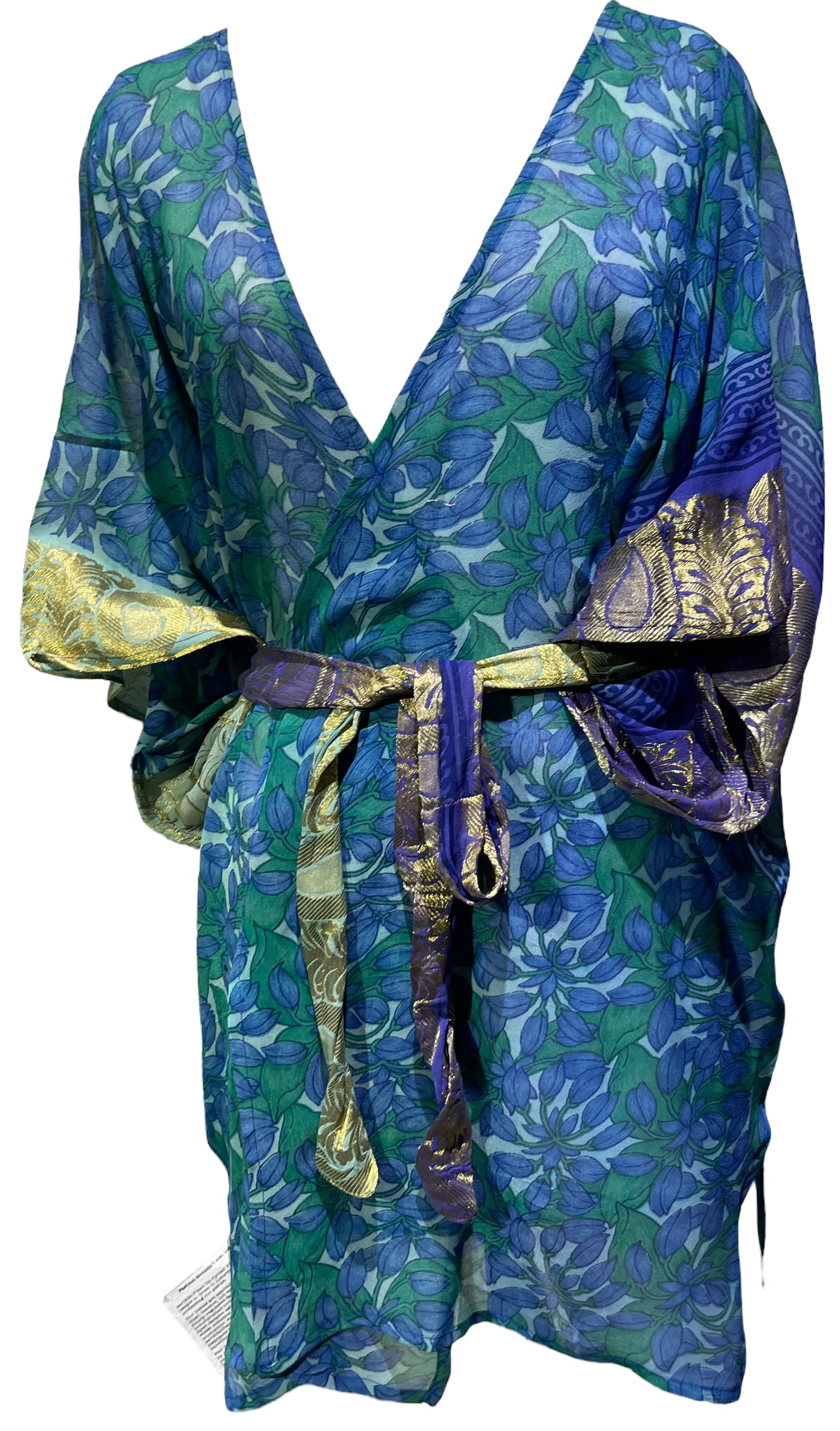 PRG4875  Sheer Avatar Pure Silk Kimono-Sleeved Jacket with Belt