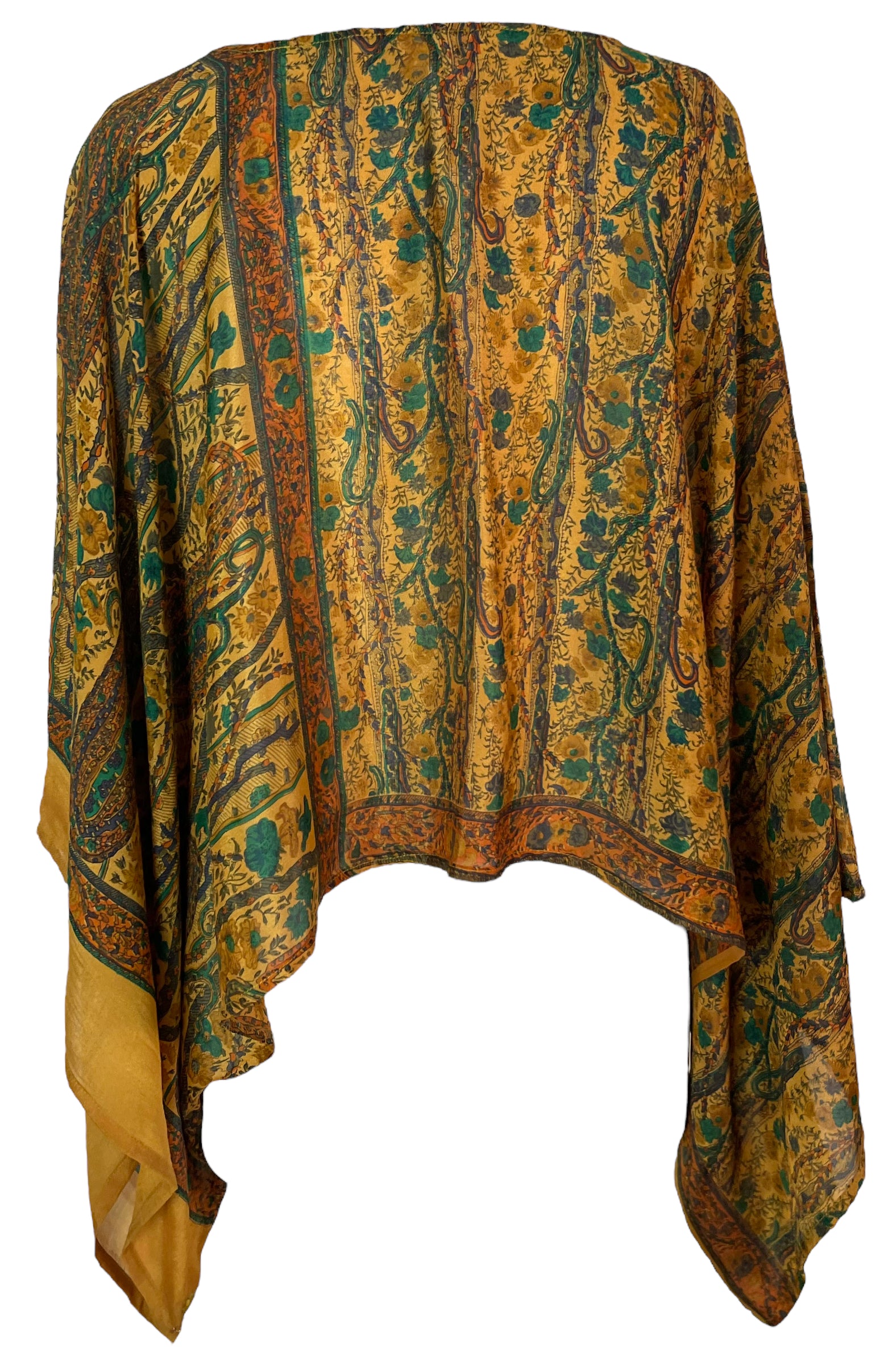 PRC5914 Avatar Pure Silk Kimono-Sleeved Top