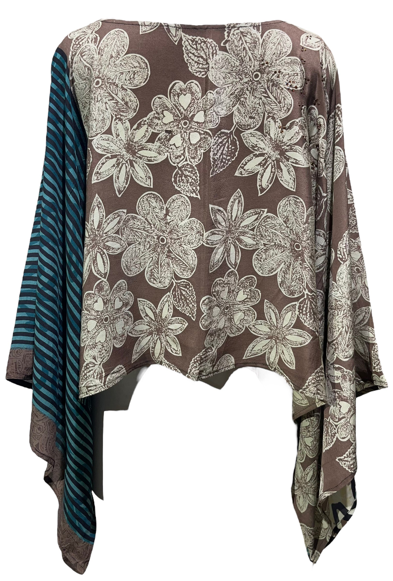 PRC4577 Avatar Pure Silk Kimono-Sleeved Top