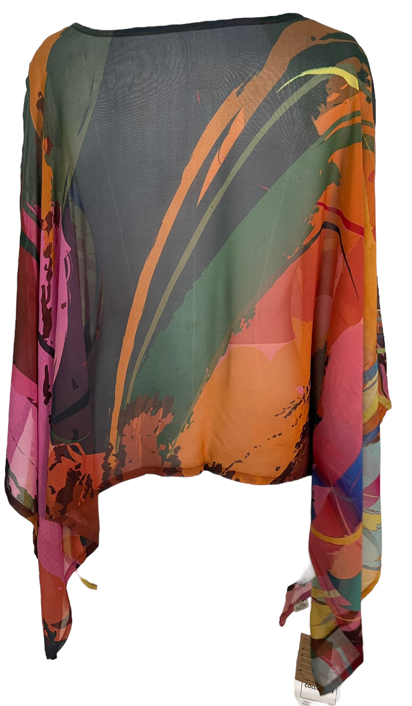 PRG5714 Sheer Pure Silk Wabi Sabi Capelet Poncho