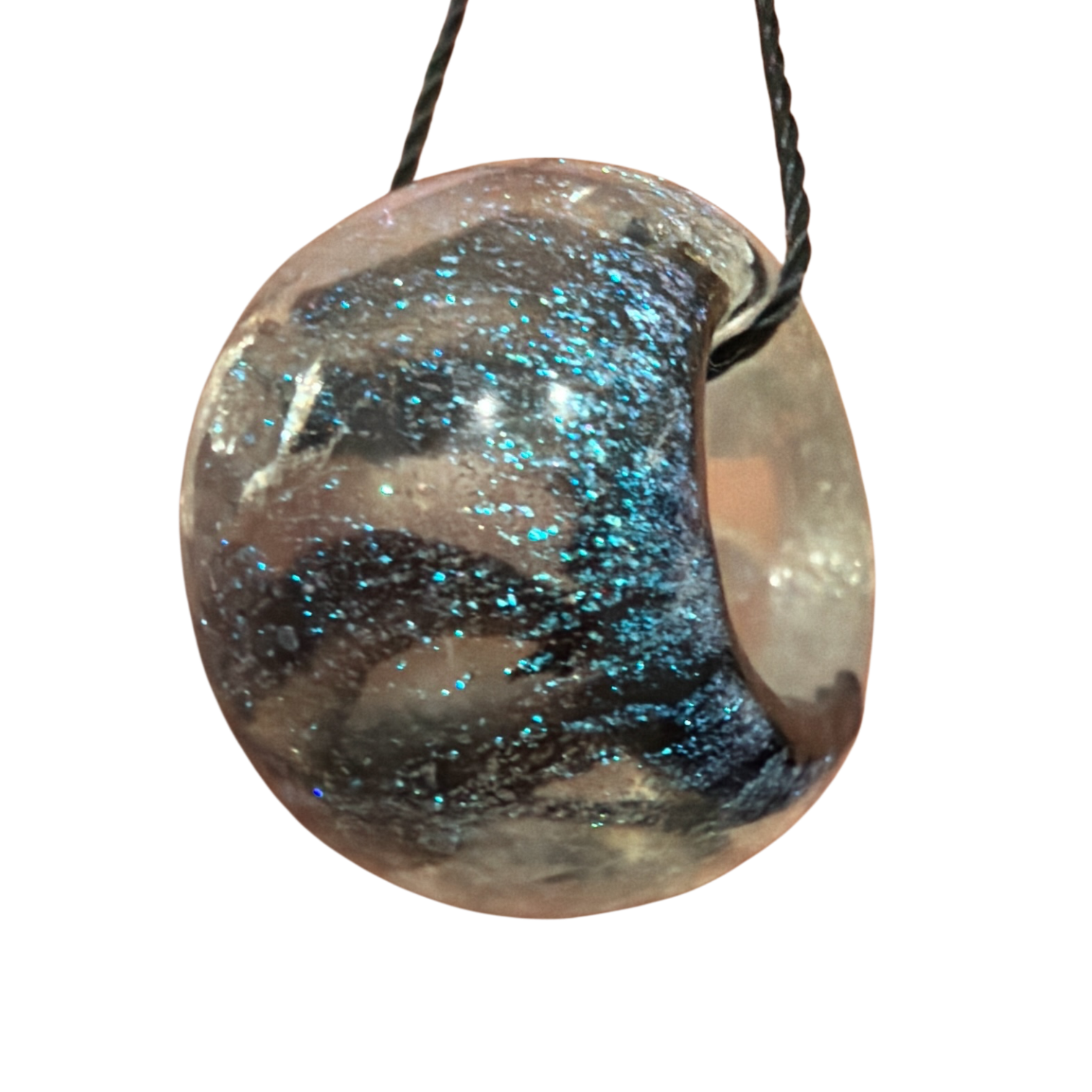 White Black and Blue Shimmer Bead