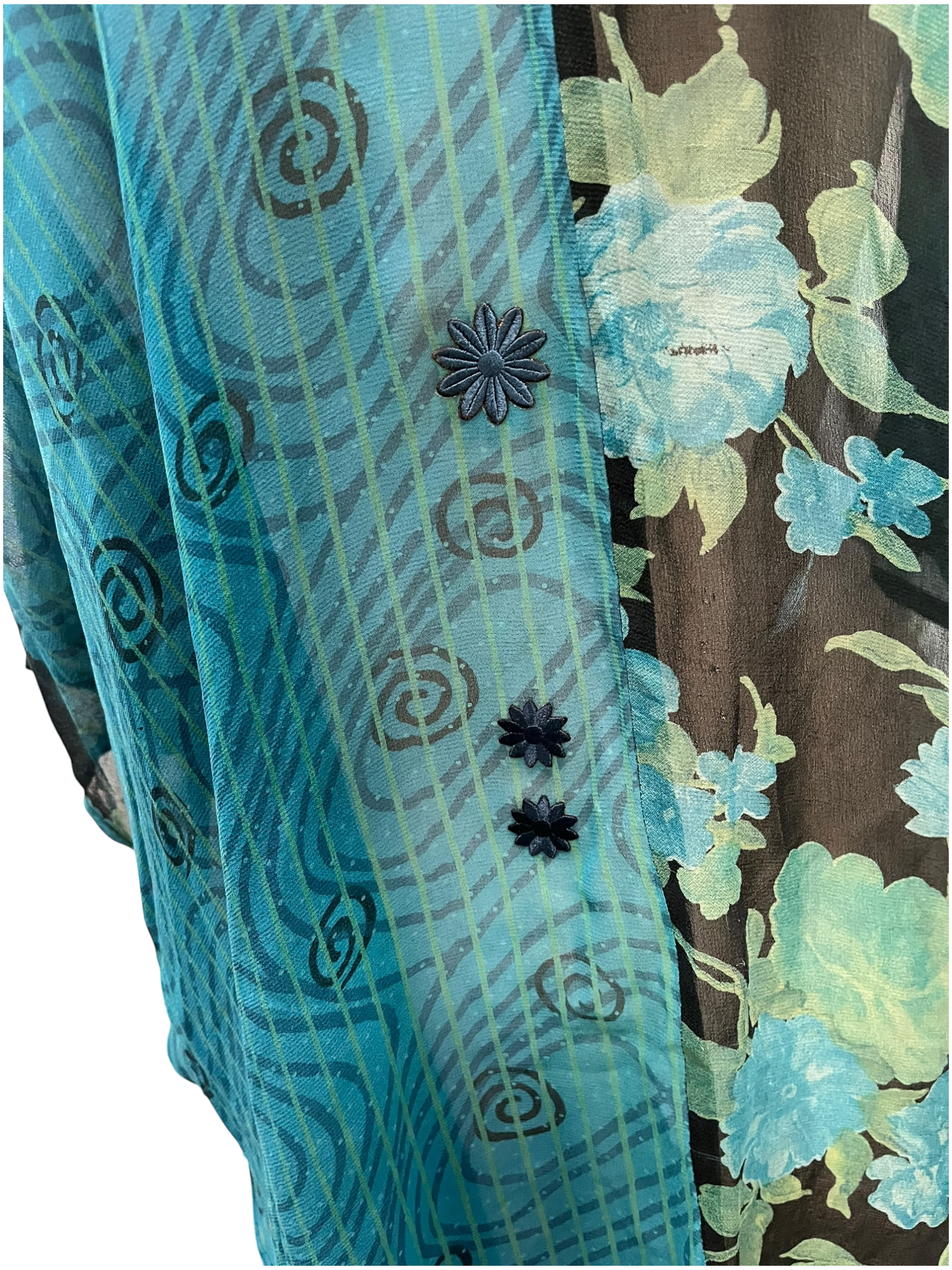 PRG7267 Sheer Avatar Pure Silk Waterfall Top