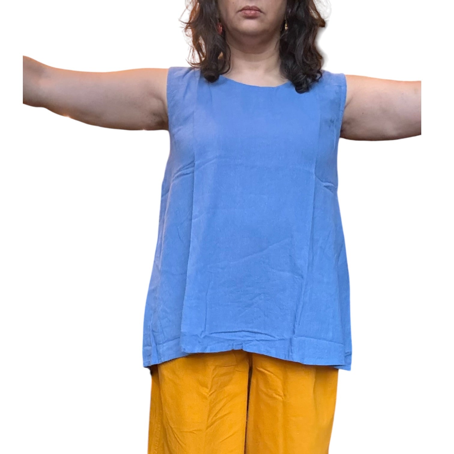 Denim Blue Cotton Swing Tank Top