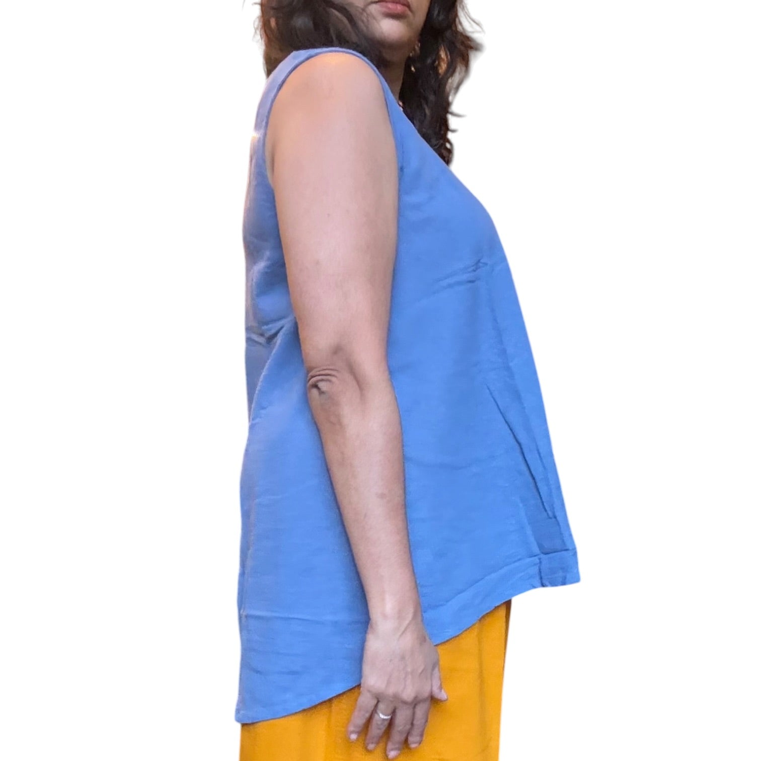 Denim Blue Cotton Swing Tank Top